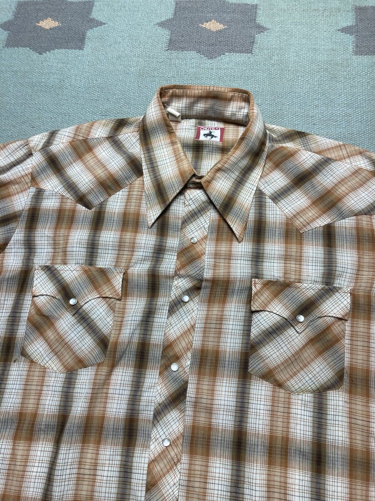 Vintage VTG Chute #1 Pearl snap shirt plaid western wear cowboy XL Size US XL / EU 56 / 4 - 4 Thumbnail