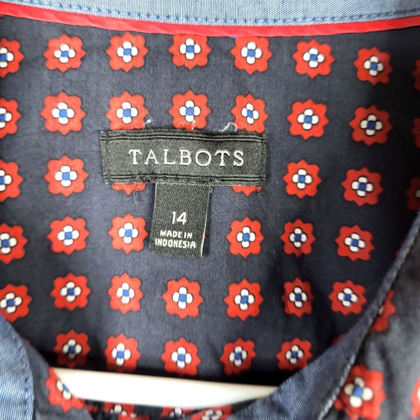 Talbots TALBOTS Button-Up Shirt Geometric Pattern Blue Orange Vintage/Retro Casual Casual Womens Sz 14 Adult Regular Long Sleeve Size XL / US 12-14 / IT 48-50 - 6 Thumbnail