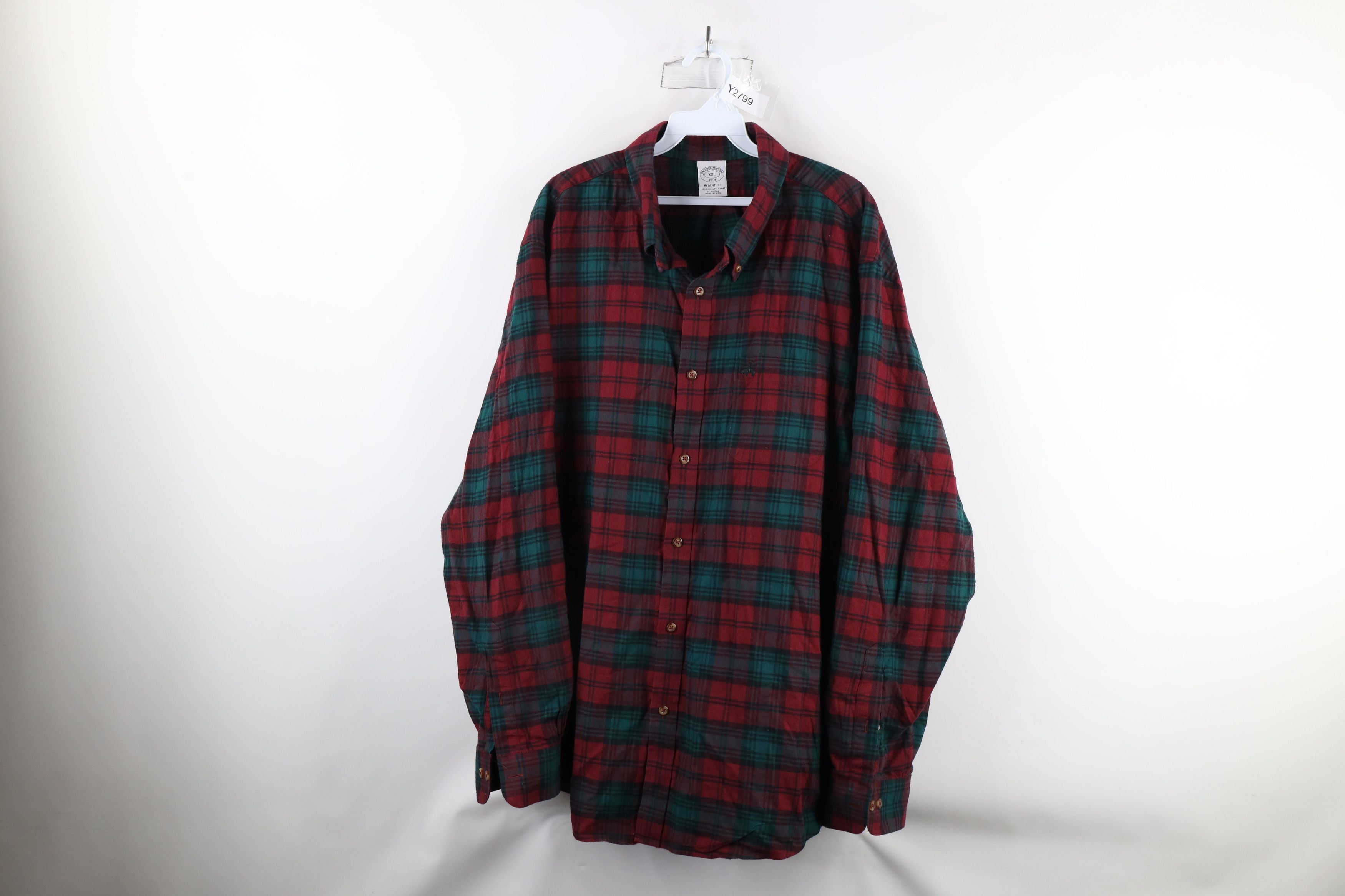 Brooks Brothers × Vintage Vintage 90s Brooks Brothers Fit Flannel Button Down Shirt Size US XXL / EU 58 / 5 - 1 Thumbnail