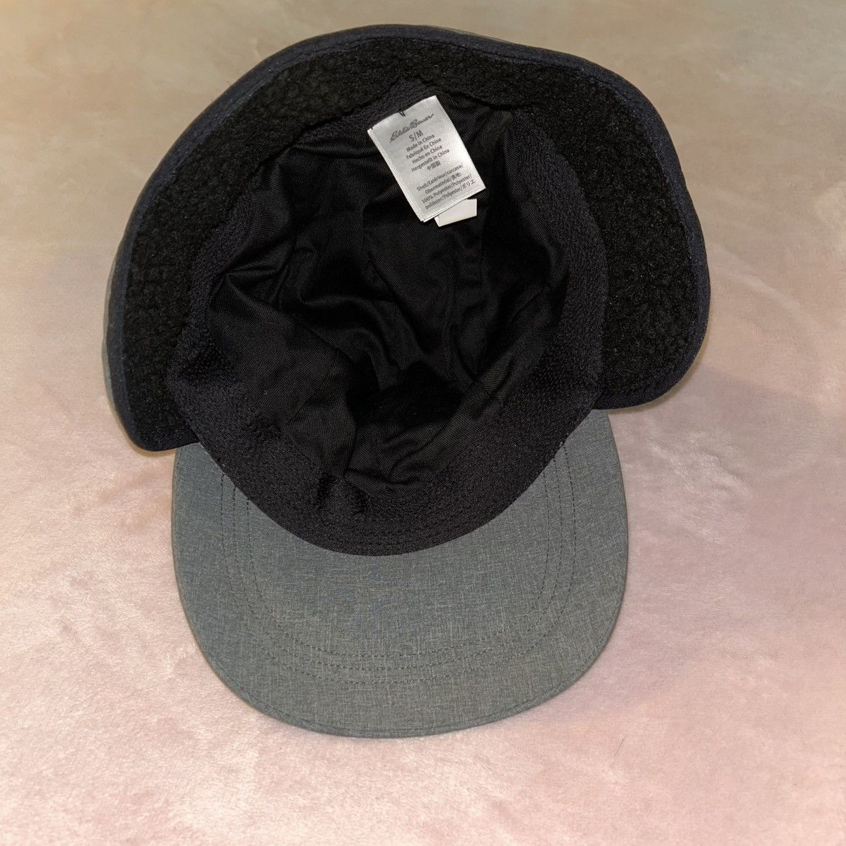 Eddie Bauer Gray trapper hat down filled fleece around ears/neck S/M Size ONE SIZE - 5 Thumbnail