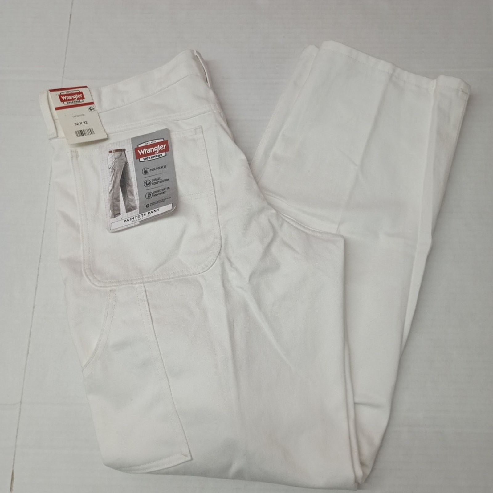 Wrangler Wrangler Painters Pants Relaxed Fit Men's Size 32x32 White Size US 32 / EU 48 - 1 Thumbnail