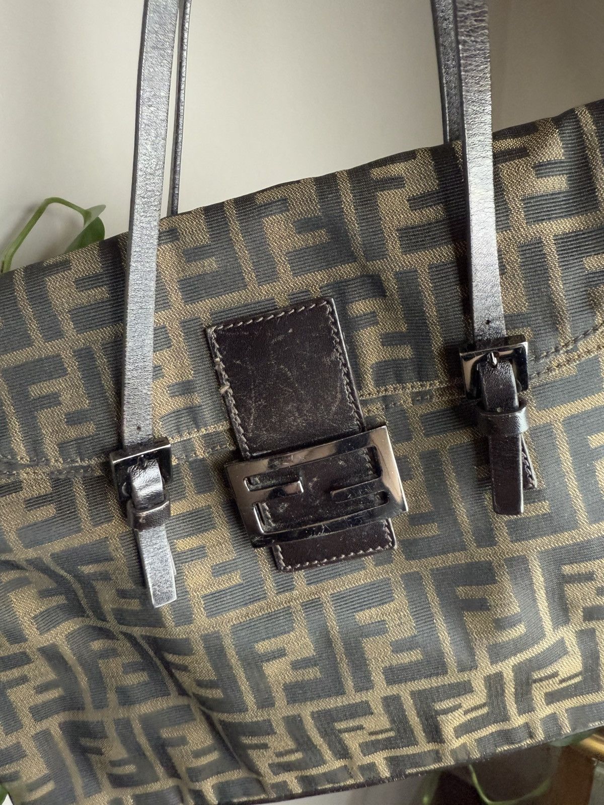 Fendi 🤎Iconic Fendi Zucca Monogram Tote with Leather Straps 🤎 Size ONE SIZE - 16 Thumbnail