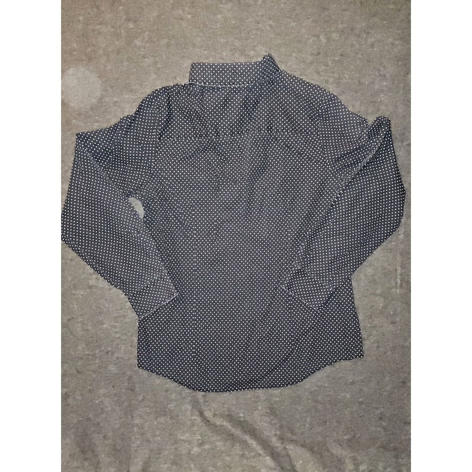 Orvis Orvis Button-Up Shirt Women's 10 Navy Blue Polka Dot Long Sleeve Wrinkle Free Size L / US 10 / IT 46 - 7 Thumbnail