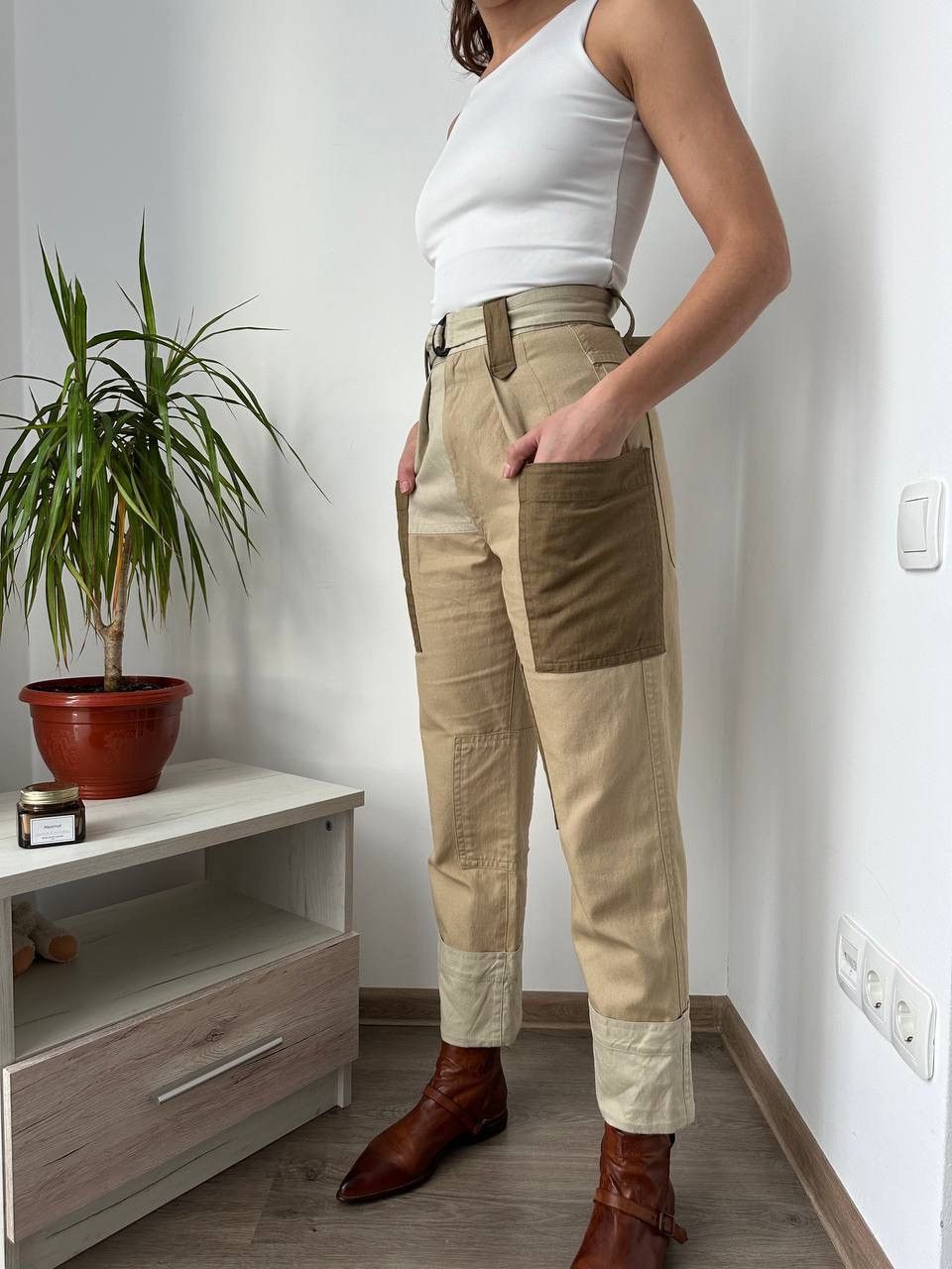 Isabel Marant Etoile × Japanese Brand × Vintage Vintage Isabel Marant Etolie Beige Pocket Cargo Pants Size 24" / US 00 / IT 34 - 4 Thumbnail
