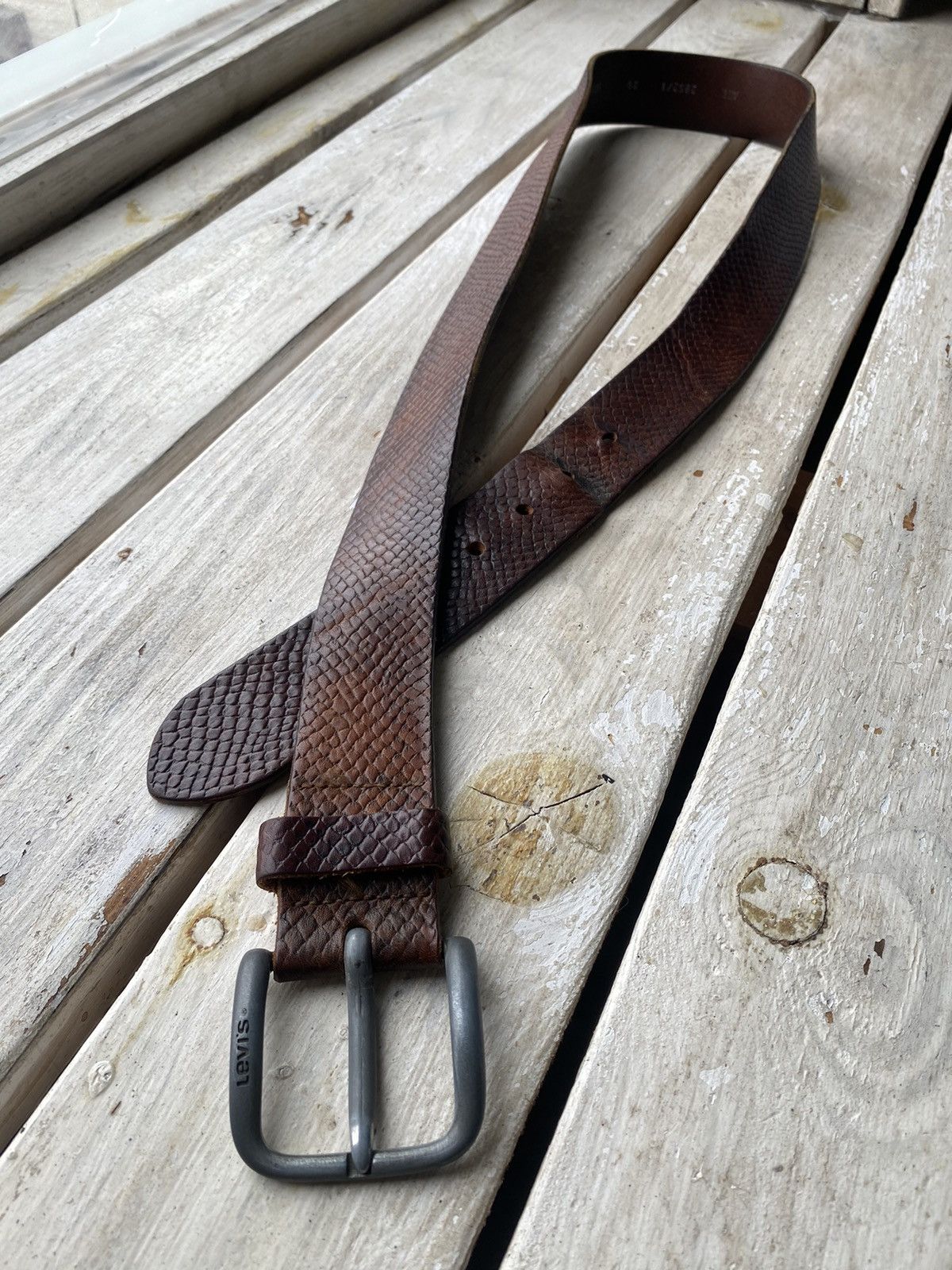 Levi's × Levi's Vintage Clothing × Vintage Cowboy 90s Levi’s Leather Black Belt Made In Italy Size ONE SIZE - 1 Thumbnail