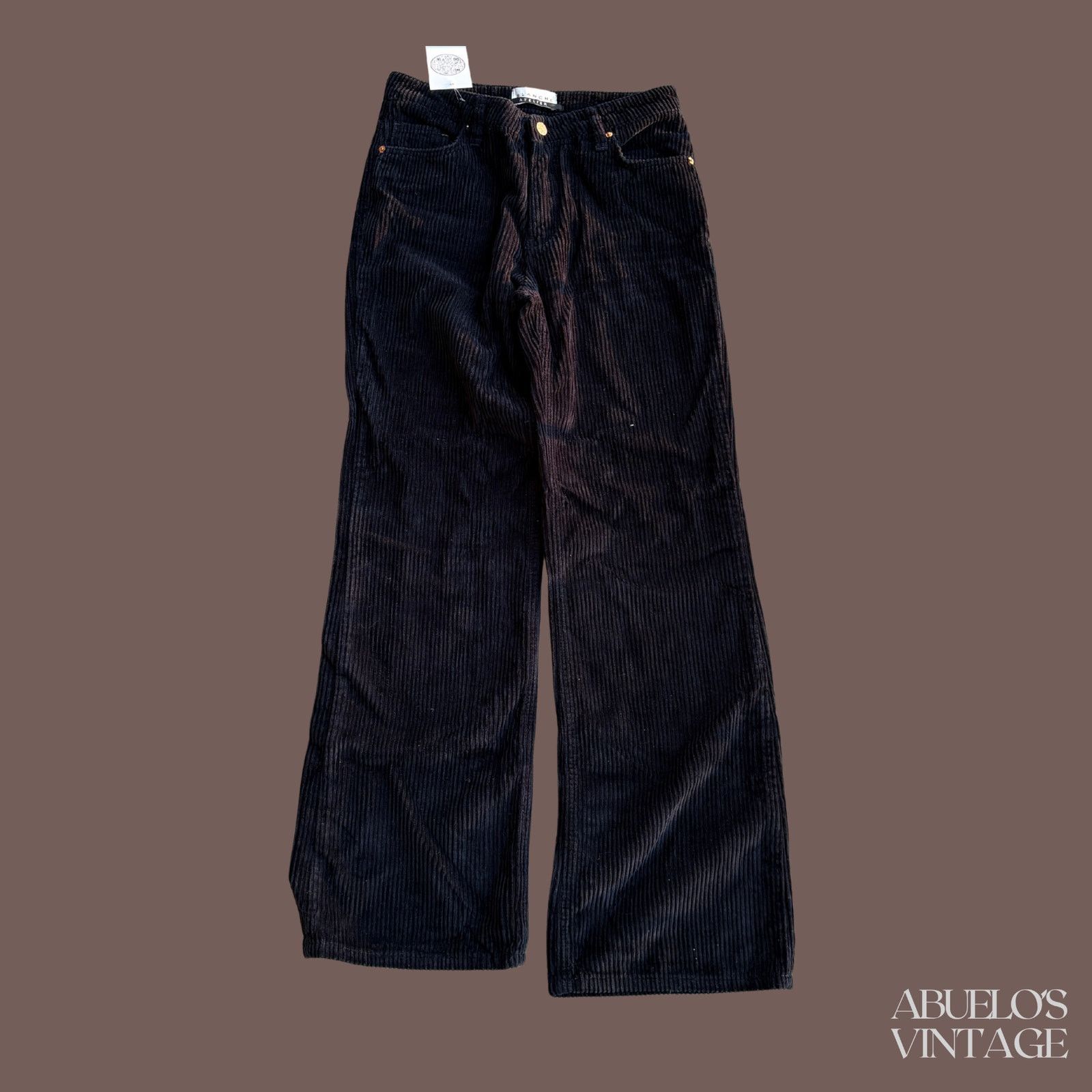 Vintage VTG Corduroy Pants Blanche Atelier Black | Minimal Workwear Size 28" / US 6 / IT 42 - 1 Thumbnail