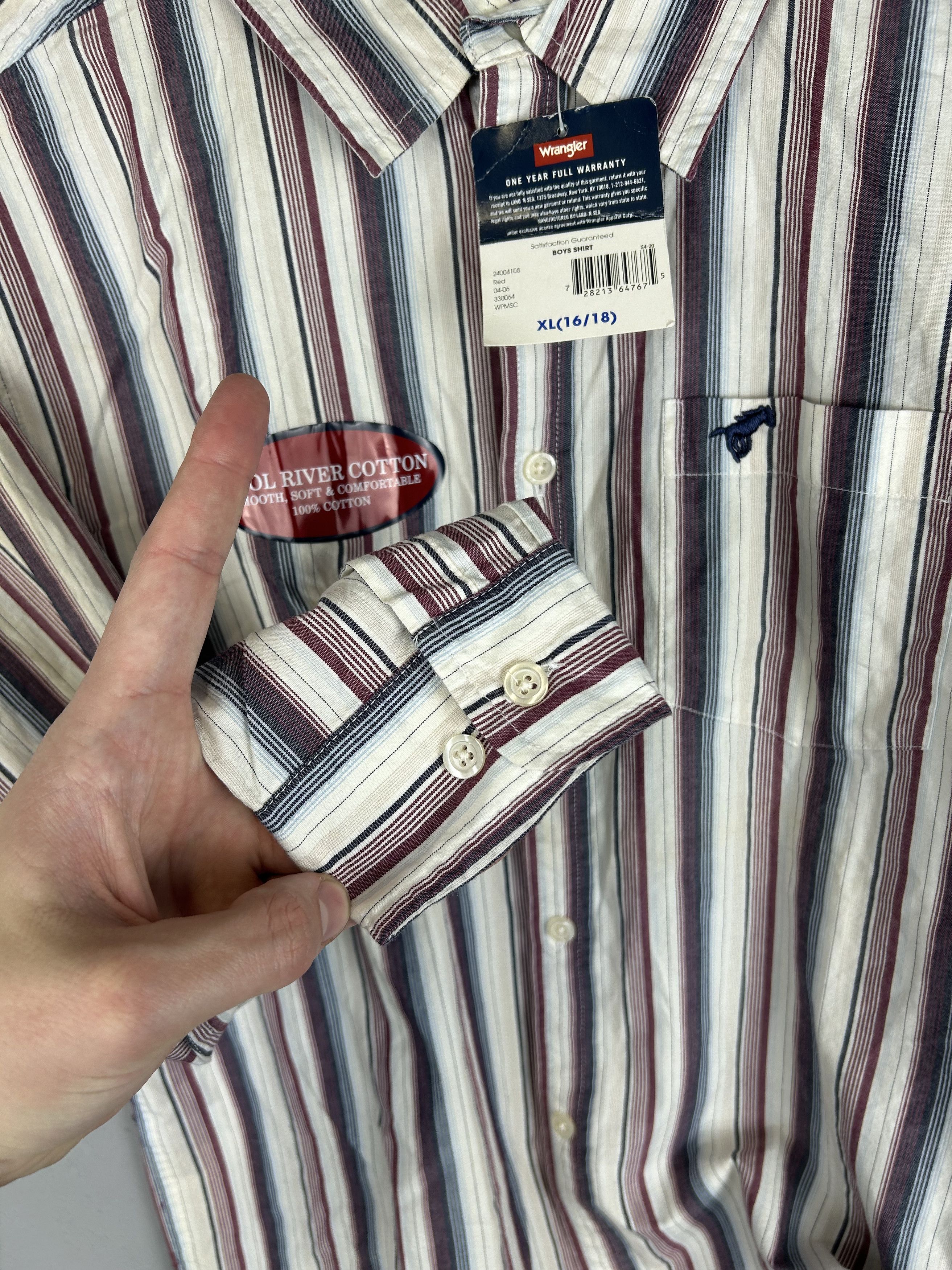 Vintage × Wrangler NWT Wrangler Vintage Striped Shirt Button Long Sleeve Size US S / EU 44-46 / 1 - 11 Thumbnail