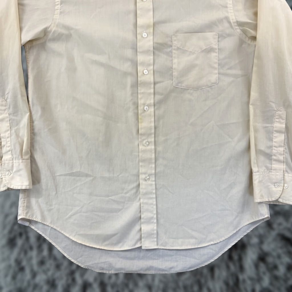 van heusen ivory dress shirt VINTAGE Van Heusen 417 Mens Blue Striped 80s Long Sleeve Button-Down 33 L Casual Workwear 90s Mens A-Manufactured Wood