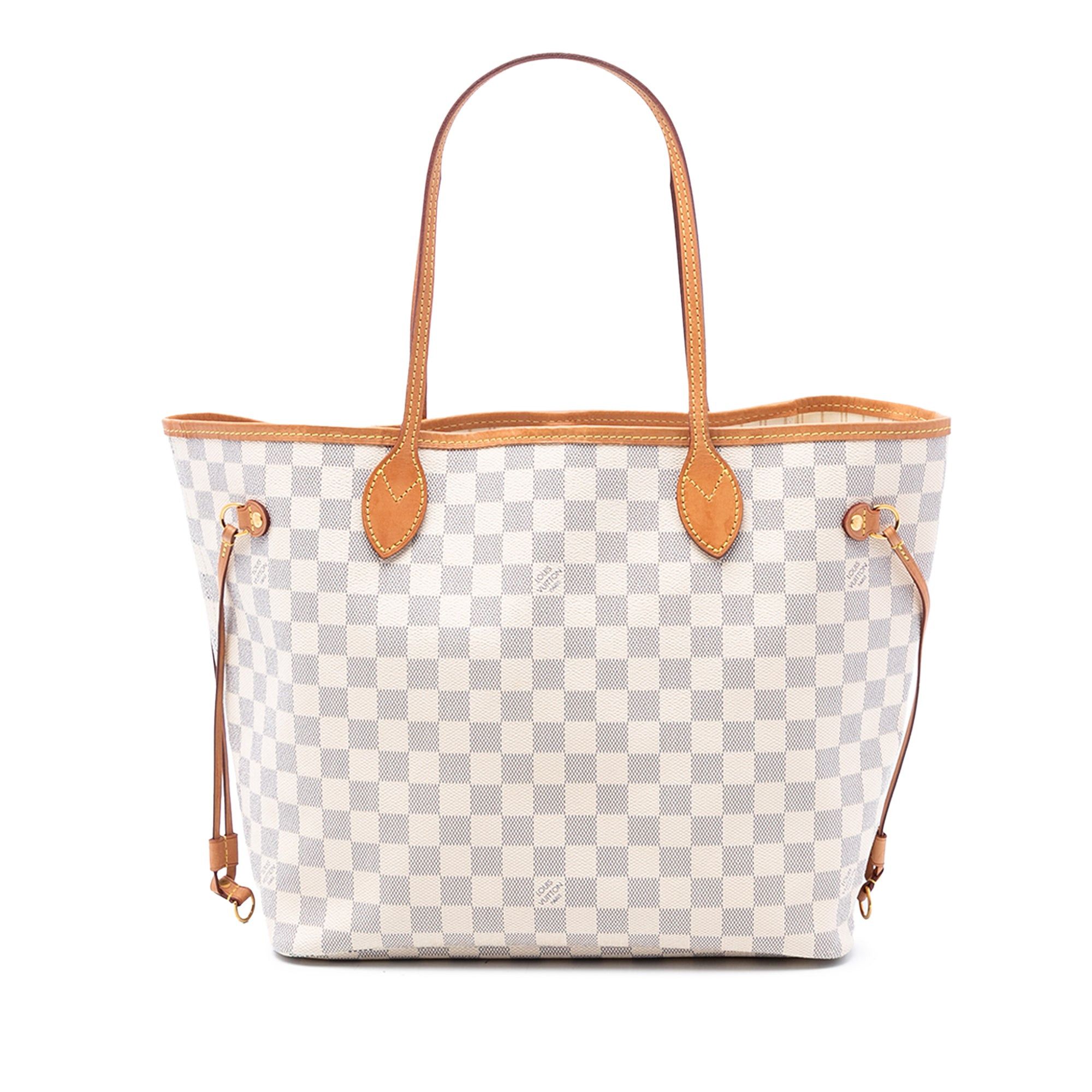 Louis Vuitton Damier Azur Neverfull Mm in White, Women's
