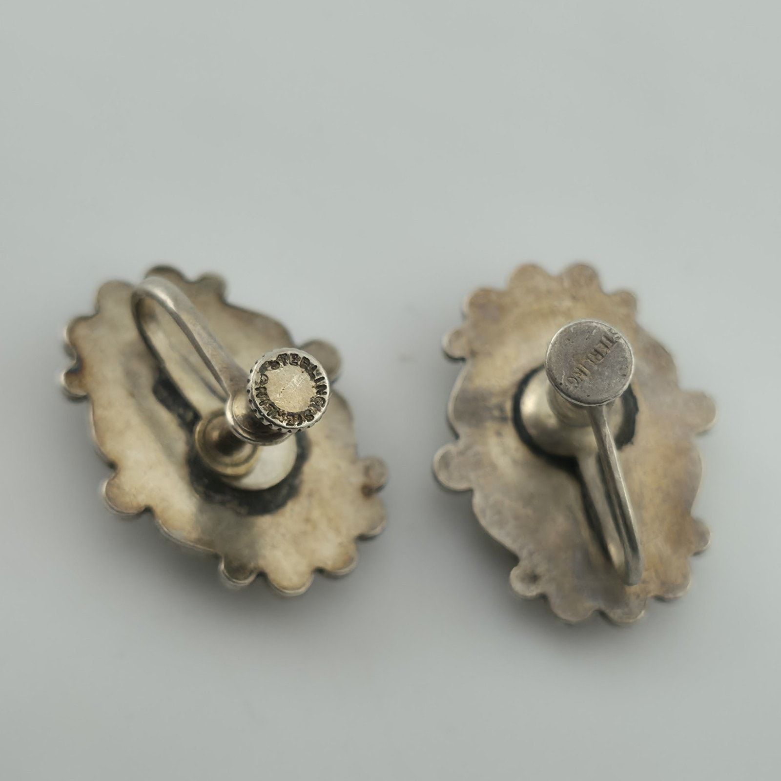 Other Turquoise Sterling Silver Screw Back Earrings Southwestern Size ONE SIZE - 6 Thumbnail