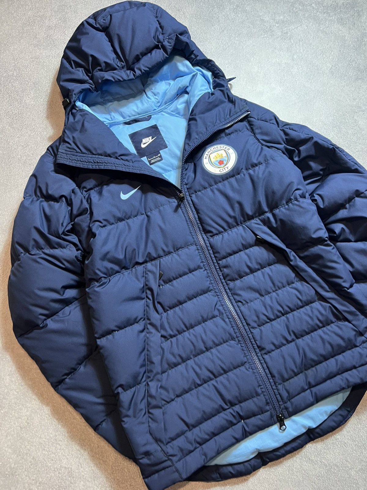 Nike 💙NIKE MANCHESTER SITY NYLON PUFFER HYPE Y2K SWAG JACKET Size US M / EU 48-50 / 2 - 7 Thumbnail