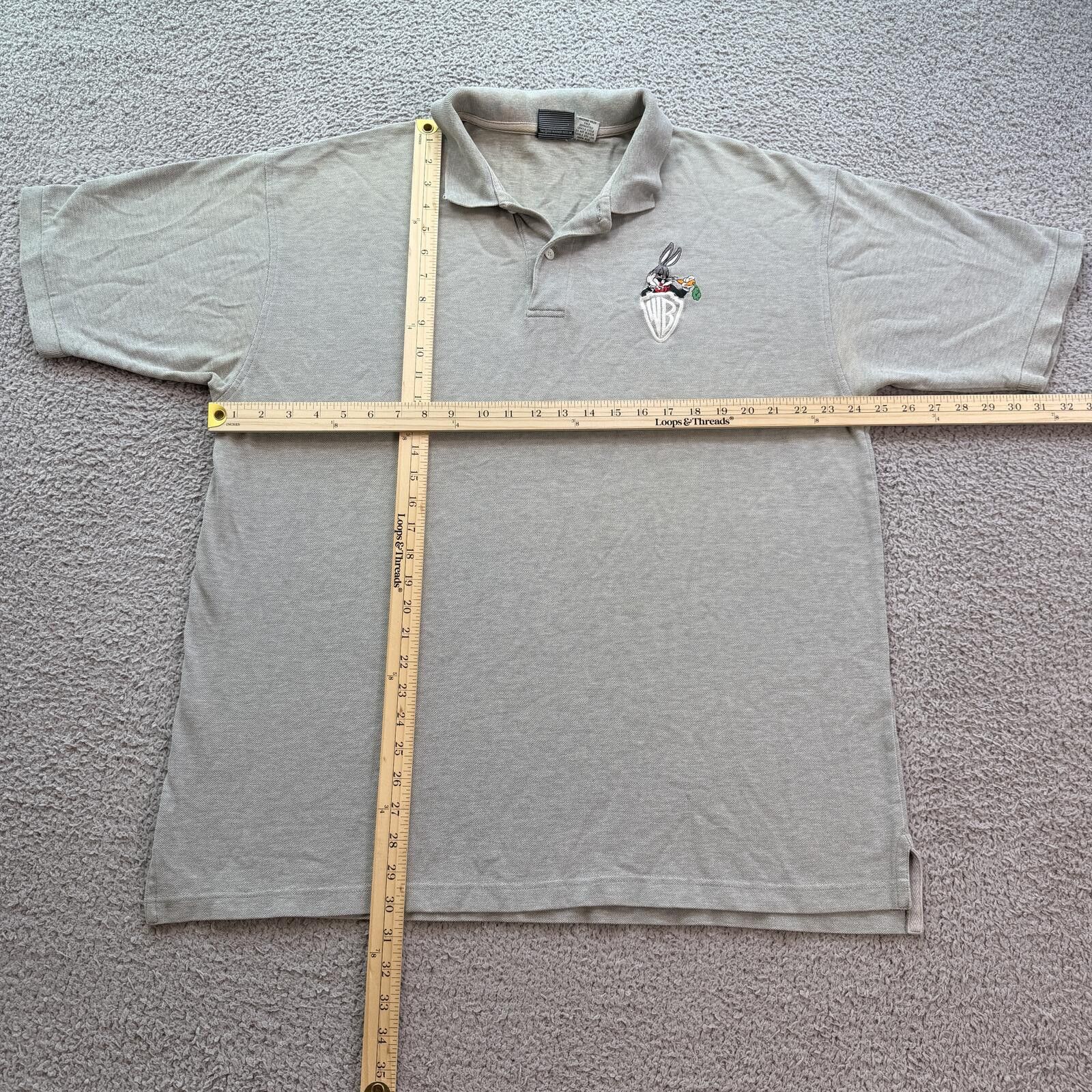 Warner Bros Vintage 1991 Warner Bros Bugs Bunny Polo Shirt Gray XXL Size US XXL / EU 58 / 5 - 3 Thumbnail