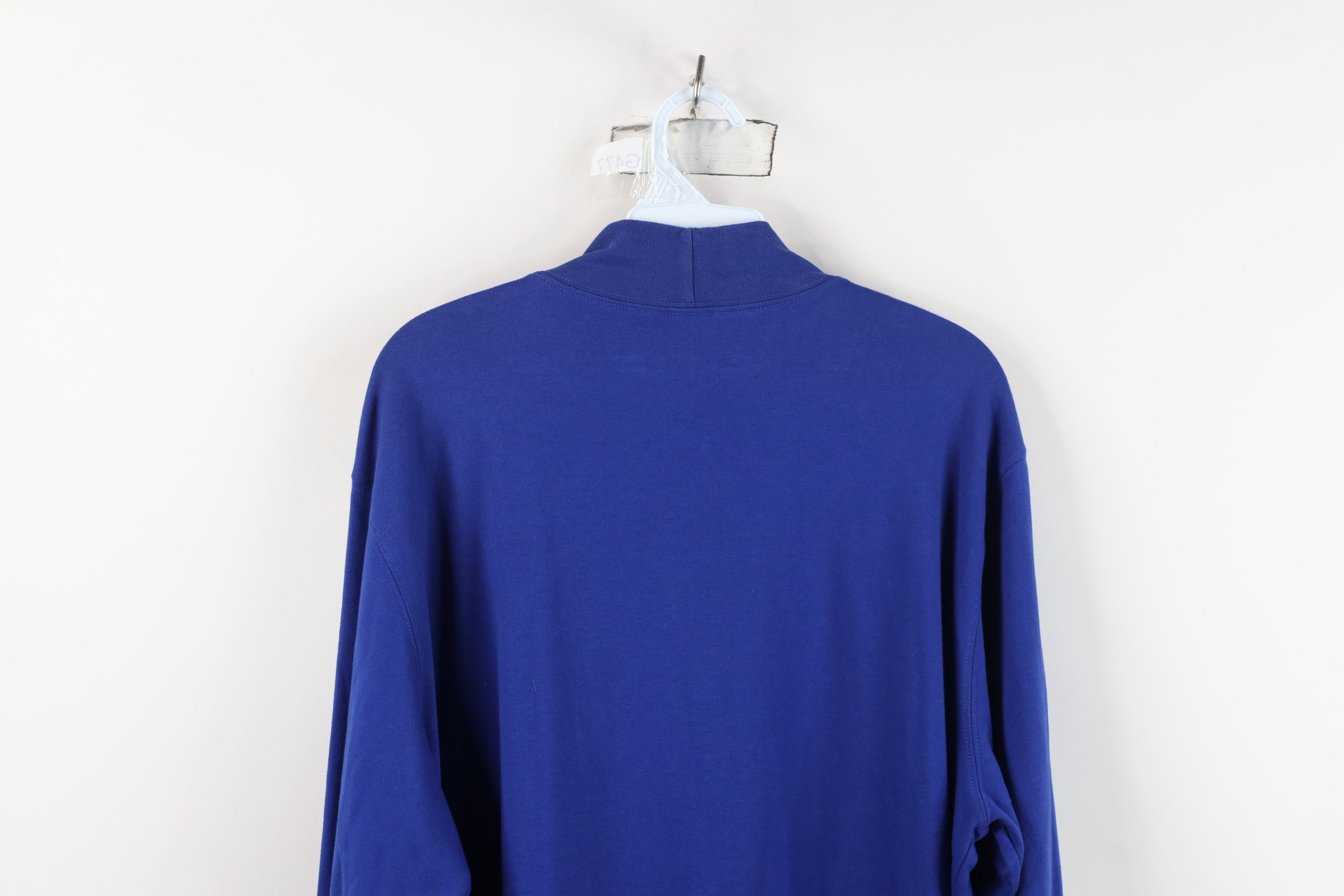 Lands' End Vintage 90s Lands End Mock Neck Long Sleeve T-Shirt Blue Size US XL / EU 56 / 4 - 12 Thumbnail