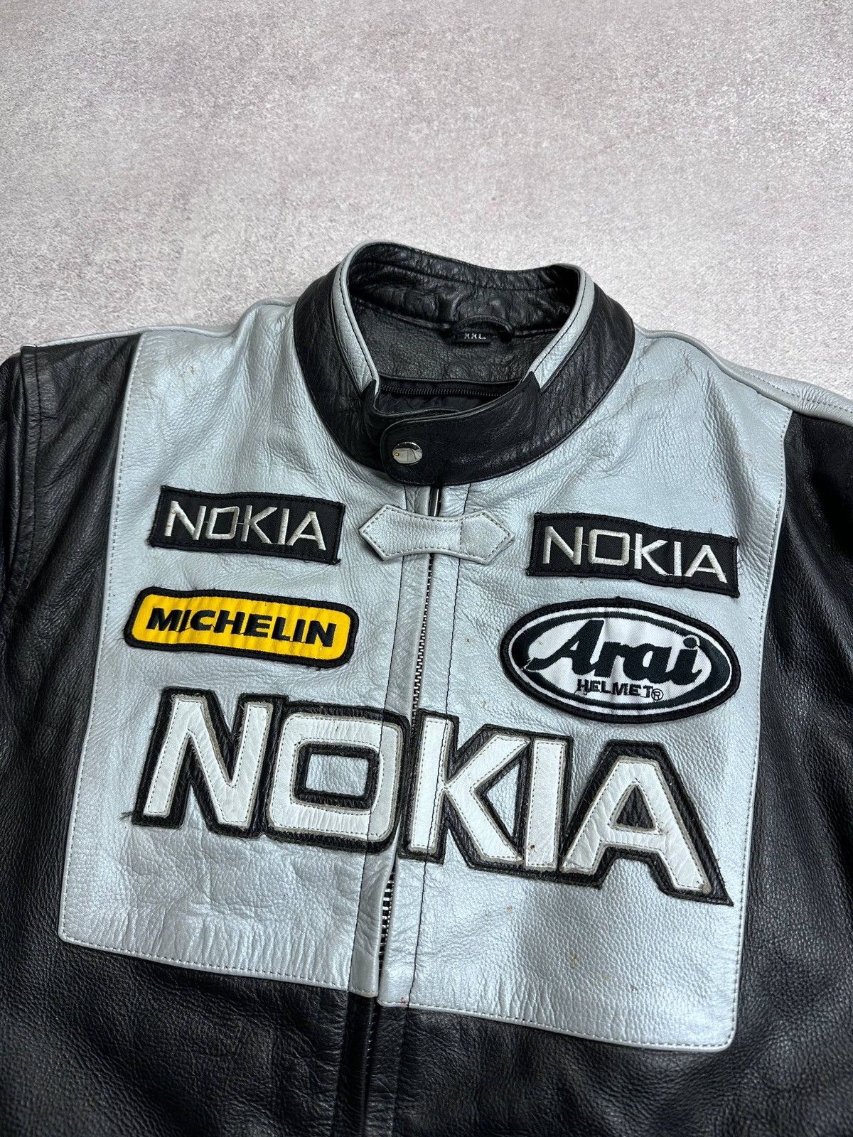Genuine Leather Vintage 90s Nokia Racing Genuine Leather Y2K Jacket M Size US M / EU 48-50 / 2 - 6 Thumbnail
