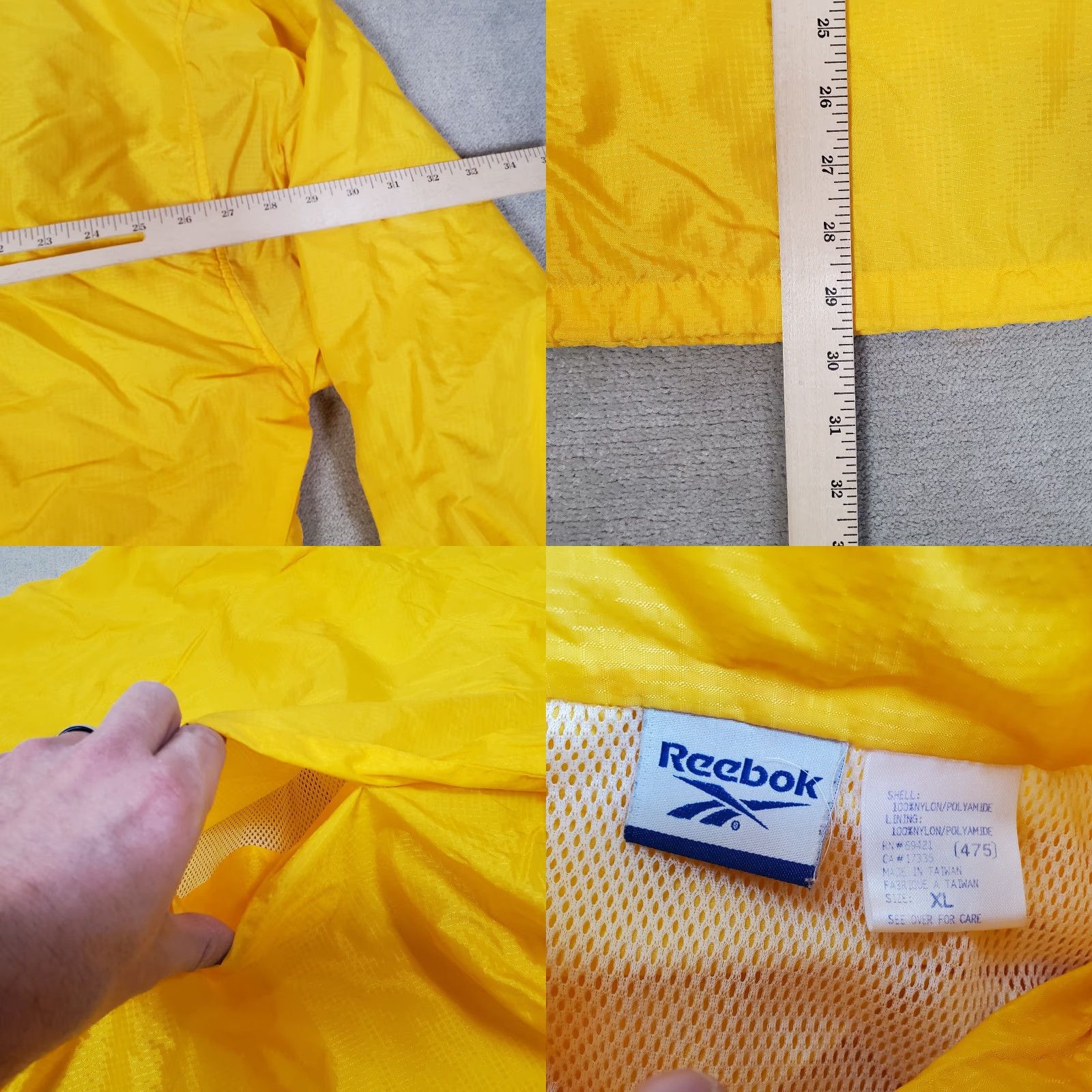 Reebok VINTAGE Reebok Jacket Mens XL Yellow Windbreaker Pullover Anorak Logo 80s 90s Spring Fall Winter Golf Size US XL / EU 56 / 4 - 8 Thumbnail