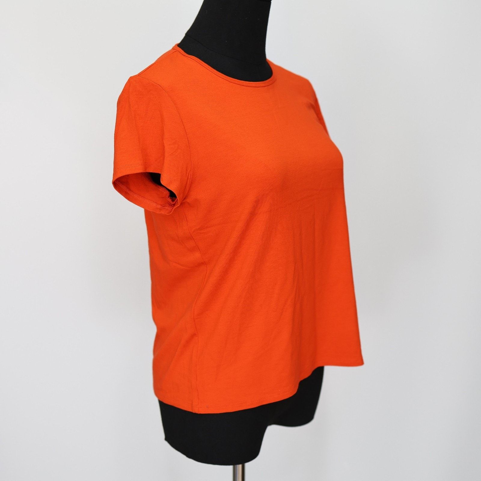 Eileen Fisher EILEEN FISHER Orange Short Sleeve Crop Boxy T Shirt Top Sz S Size S / US 4 / IT 40 - 3 Thumbnail