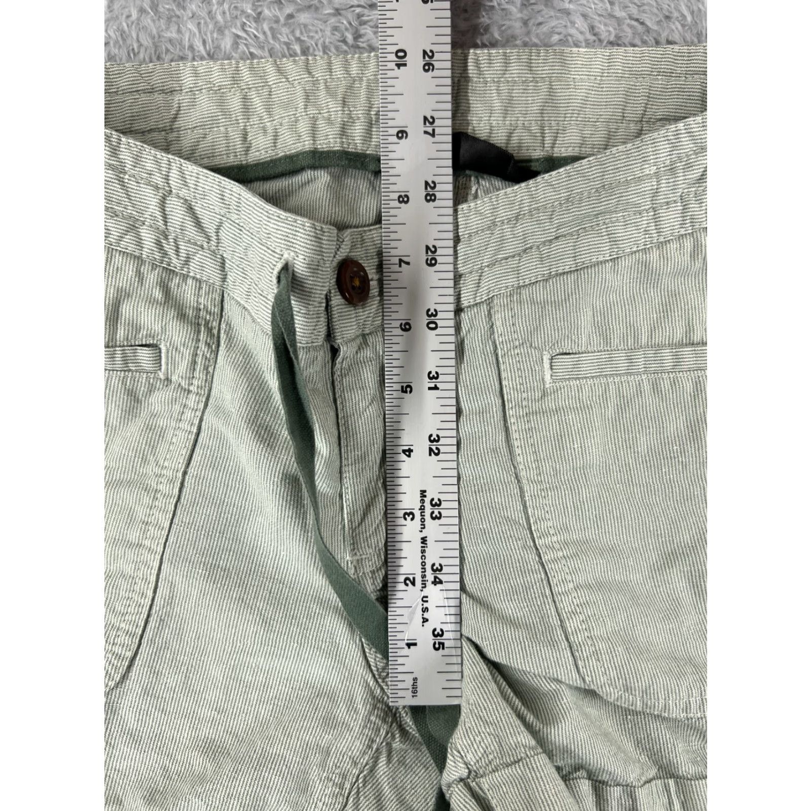 The North Face The North Face Shorts Women 4 Green White Stripe Linen Cotton Blend Pockets 29x5 Size 27" / US 4 / IT 40 - 7 Thumbnail