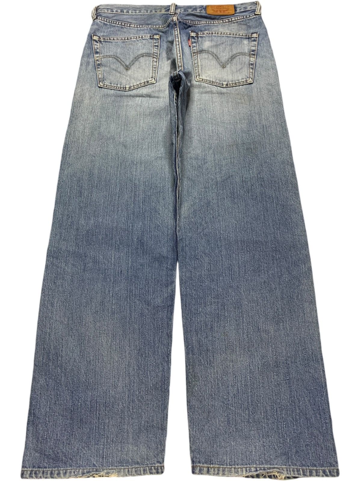LVC × Levi's × Levi's Vintage Clothing Vintage 90s Levis 504 Blue Wash Distressed Baggy Jeans Size US 33 - 2 Thumbnail
