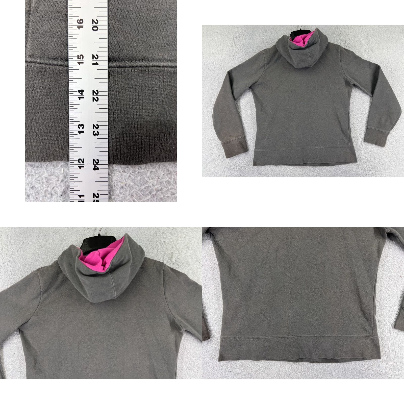 The North Face The North Face Womens Hoodie Medium Gray Pink Cotton Blend Pocket FADED Sweater Size M / US 6-8 / IT 42-44 - 9 Thumbnail