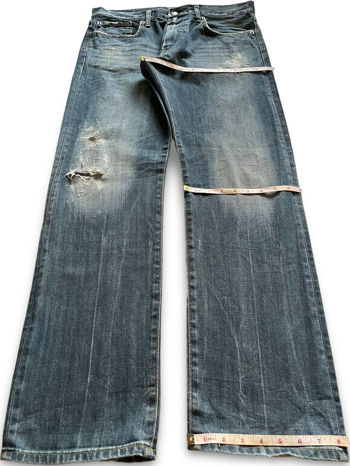 Edwin Vintage Japanese Edwin 503 Faded Wash Distressed Baggy Jeans Size US 35 - 13 Thumbnail