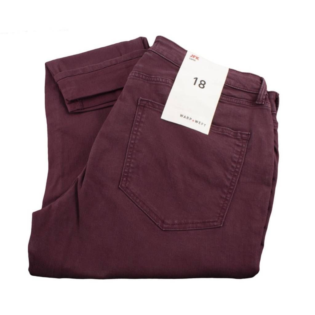 Warpweft Company Warp + Weft Ladies Size 14 Vineyard Wine JFK Capri Denim Jeans Size 36" / US 14 / IT 50 - 5 Thumbnail