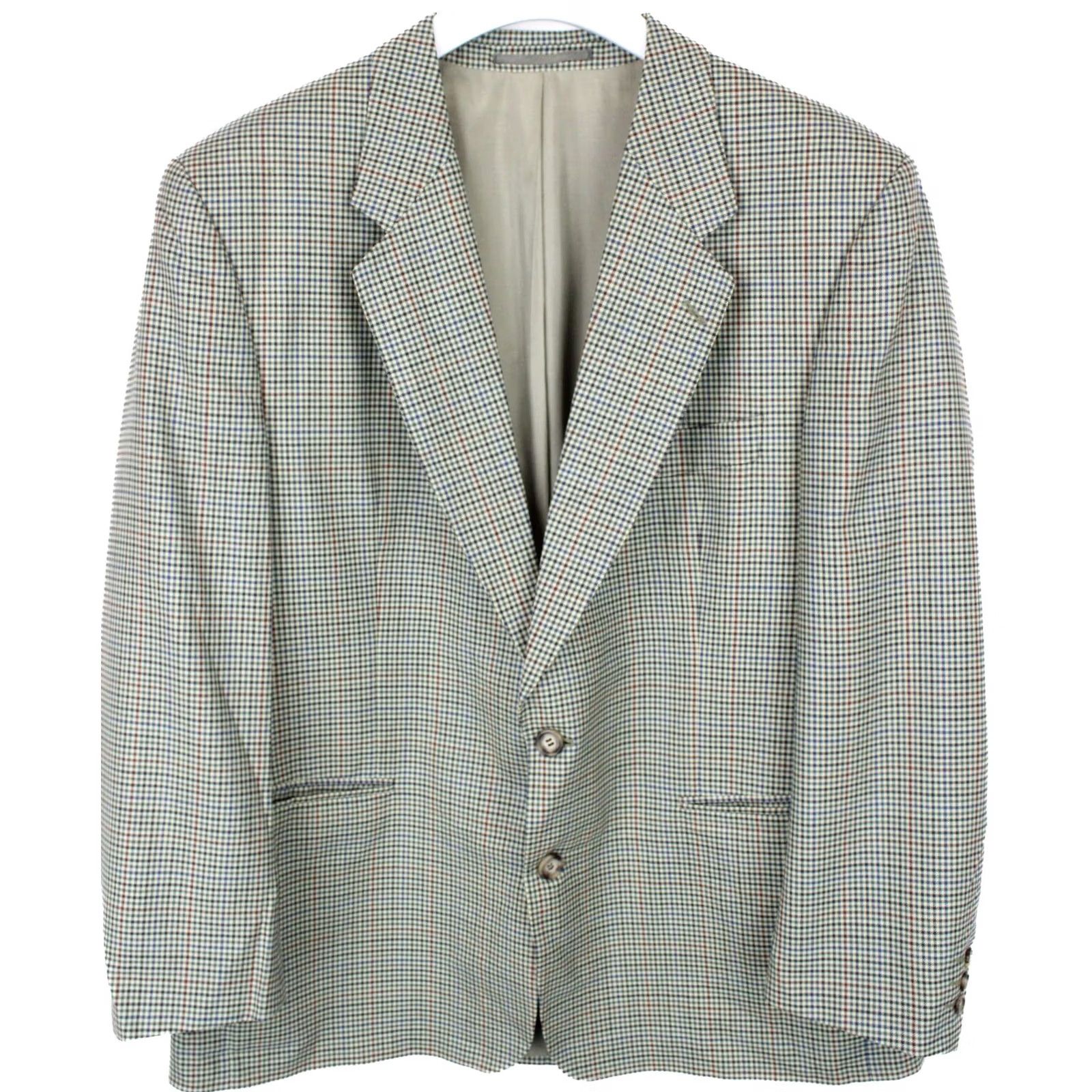 Vintage BAUMLER Blazer Men’s XL Wool Plaid Single Breasted Notch Lapel Pockets Multicoloured Patterned Featured Jacket Size 46R - 2 Thumbnail