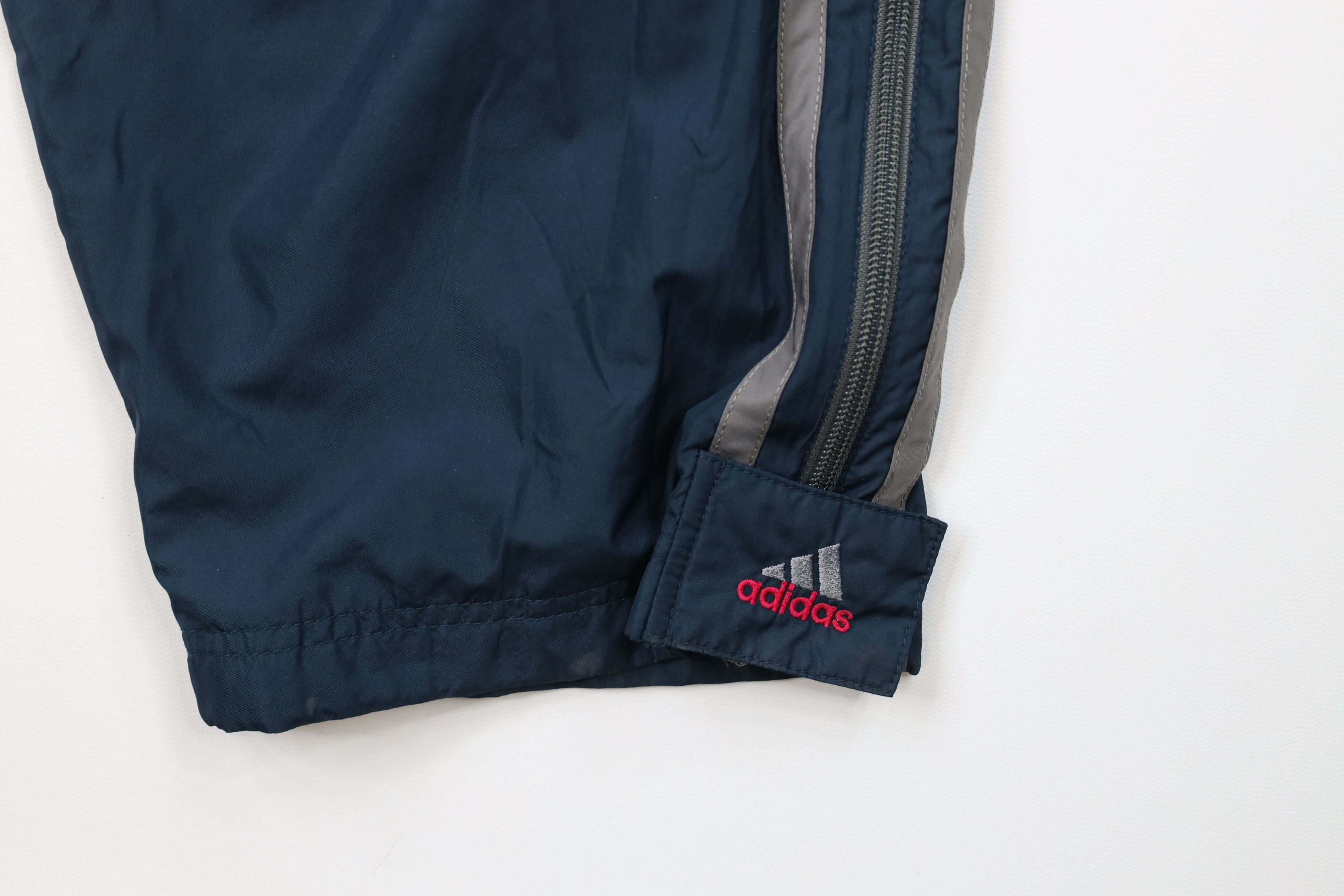 Adidas × Vintage Vintage 90s Adidas Striped Leg Lined Windbreaker Pants Blue Size US 38 / EU 54 - 5 Thumbnail
