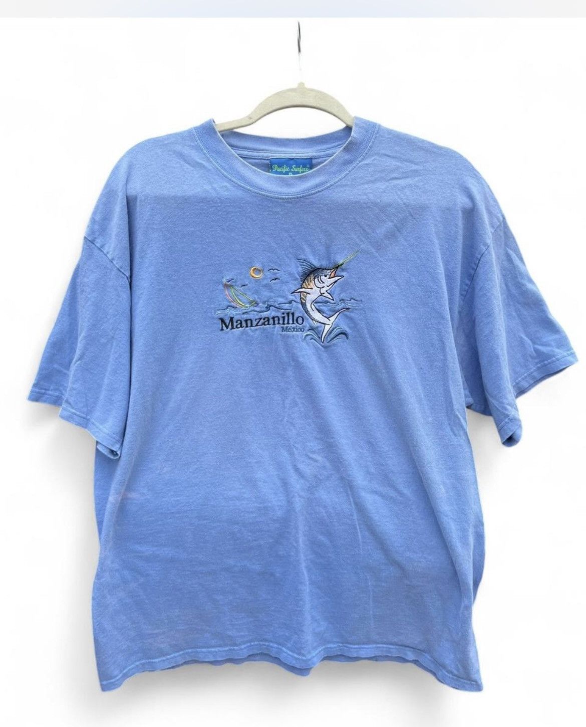 Vintage Vintage Pacific Coast Manzanillo Mexico Marlin T-Shirt Blue Size US L / EU 52-54 / 3 - 1 Thumbnail