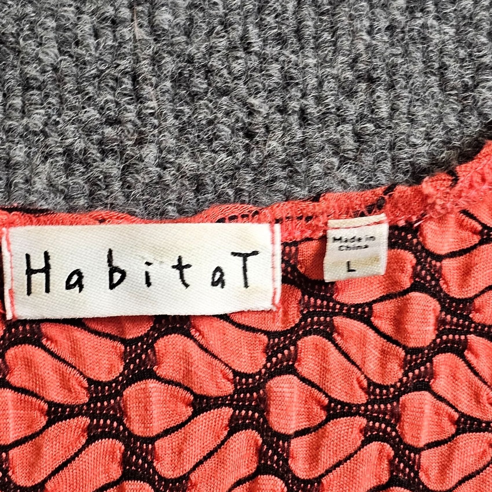 Habitat Habitat Top Blouse Shirt Womens Large Orange 3/4 Sleeve V-Neck Tunic Textured Stretchy Casual Size L / US 10 / IT 46 - 3 Thumbnail
