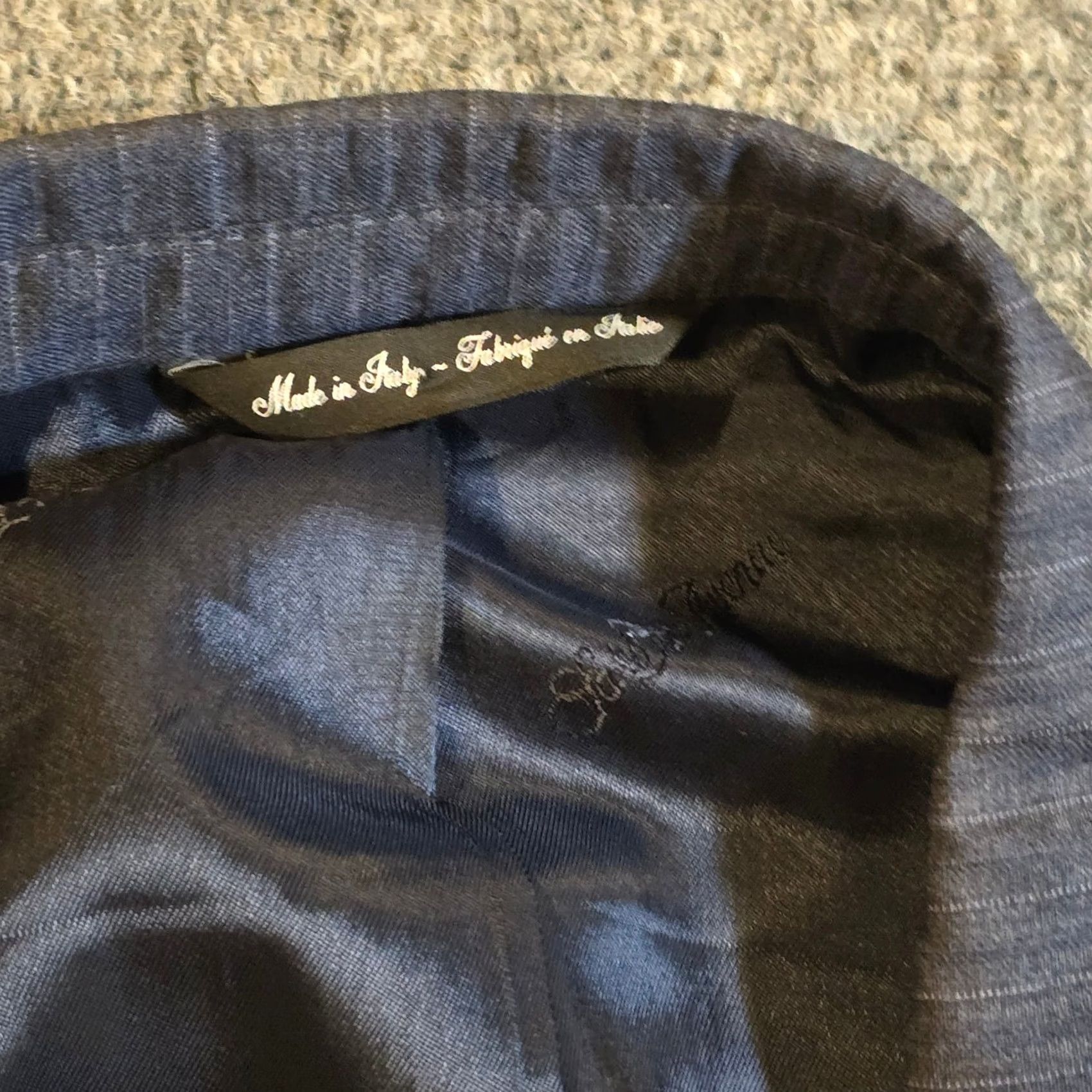 Saks Fifth Avenue Saks Fifth Avenue Jacket Blazer Mens 42R Blue Pinstripe Wool Stretch Two Button Career Size 42R - 4 Thumbnail