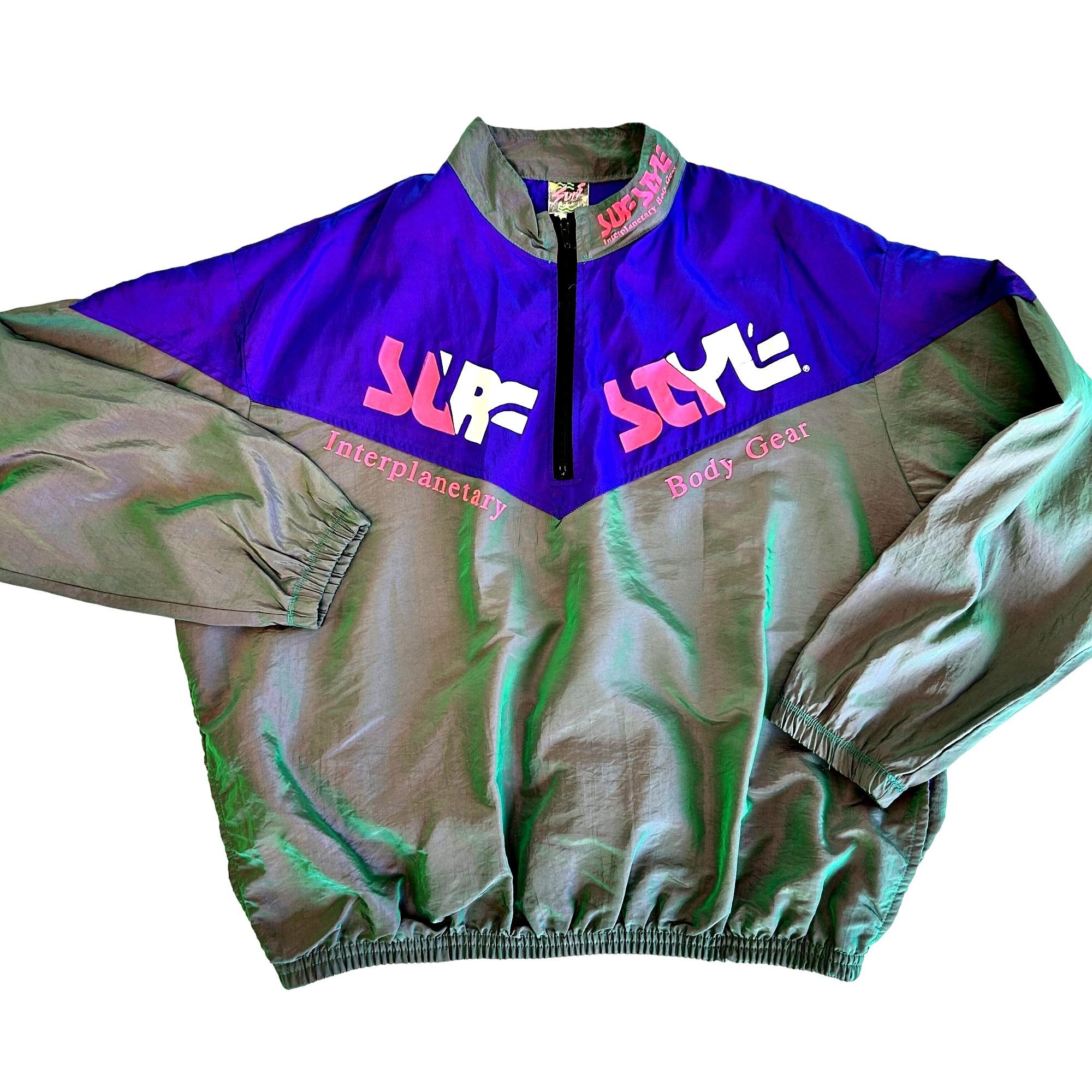 90's Surf Style INTERPLANETARY BODY GEAR Iridescent Jacket