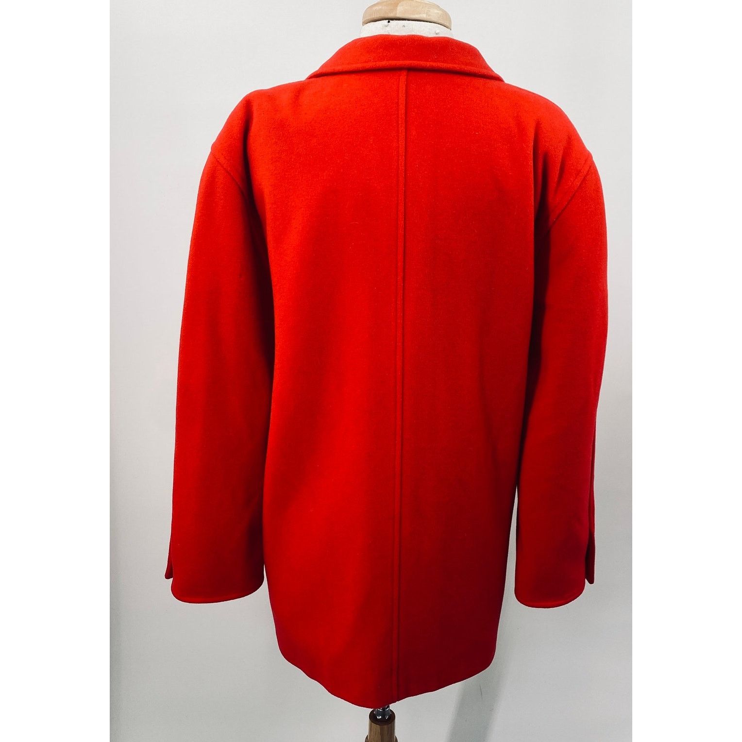 Escada Vintage 80s Escada Wool Blazer Coat Oversize Gold Button Red Size L / US 10 / IT 46 - 7 Thumbnail