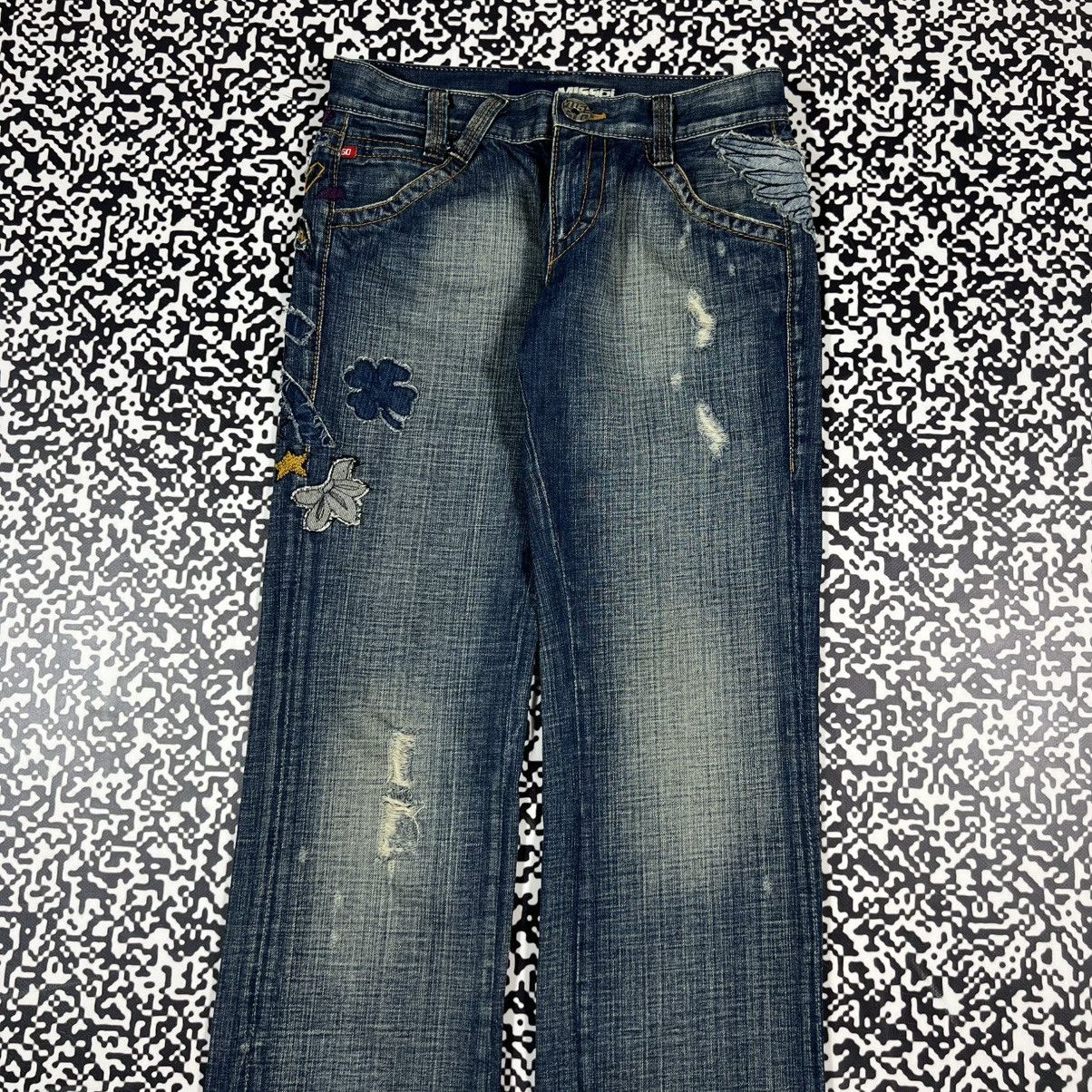 Miss Sixty Vintage Y2K Miss Sixty Japanese Patchwork Style Retro Jeans Size 29" - 12 Thumbnail