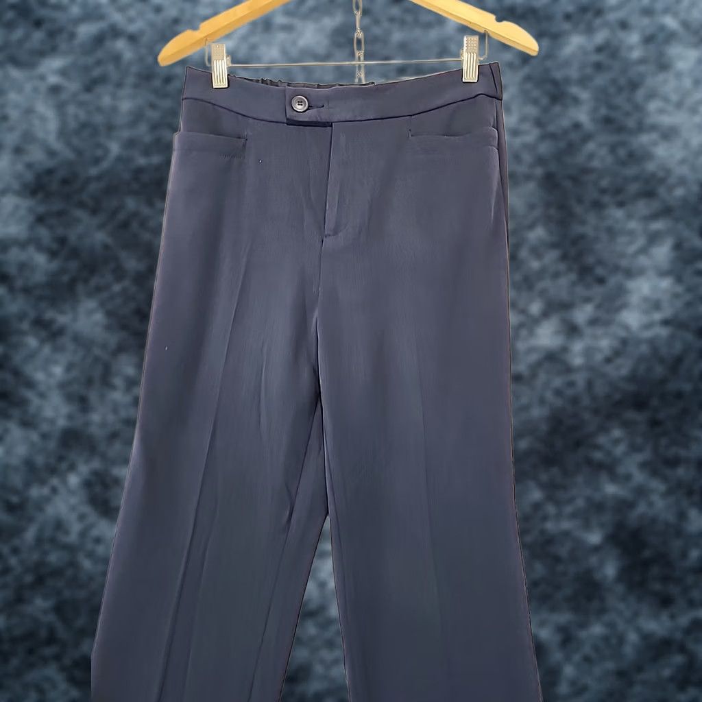 Vintage Christopher & Banks Downtown Straight Leg Pants Women 6S Navy Blue Twill Stretch Flat Front Zip Button Dress Pants 90s City Workwear Mens Womens"} Size 28" / US 6 / IT 42 - 1 Thumbnail
