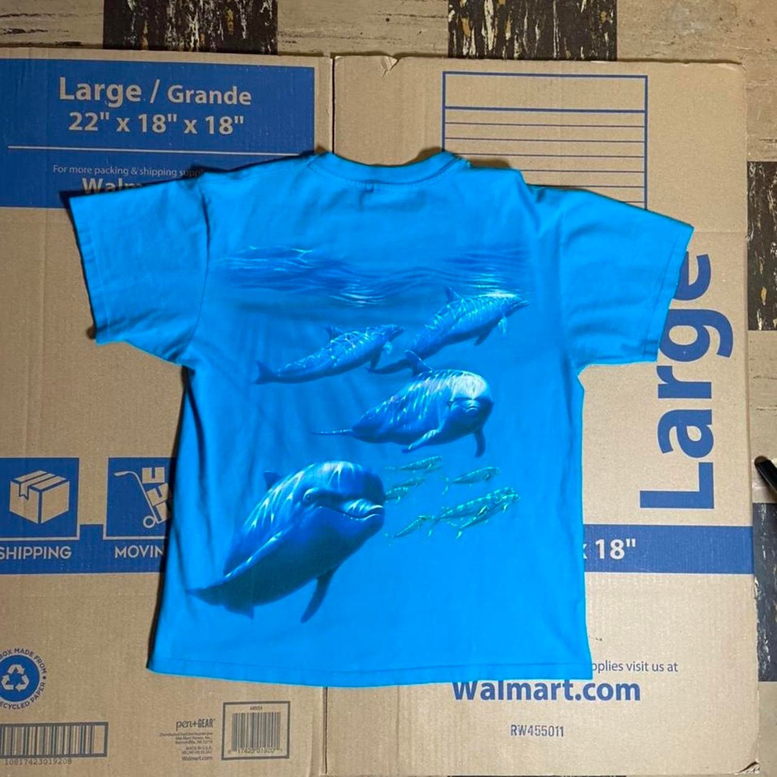 Hanes 90s blue single stitch dolphins | Grailed