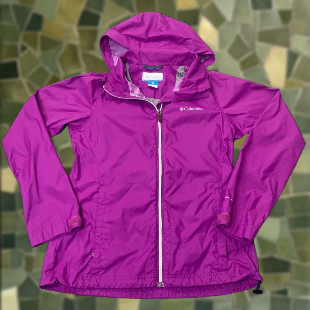 Vintage Columbia Omni-Shield Windbreaker Jacket Women S Purple Lightweight Hooded Full Zip Pockets Womens Size S / US 4 / IT 40 - 1 Thumbnail