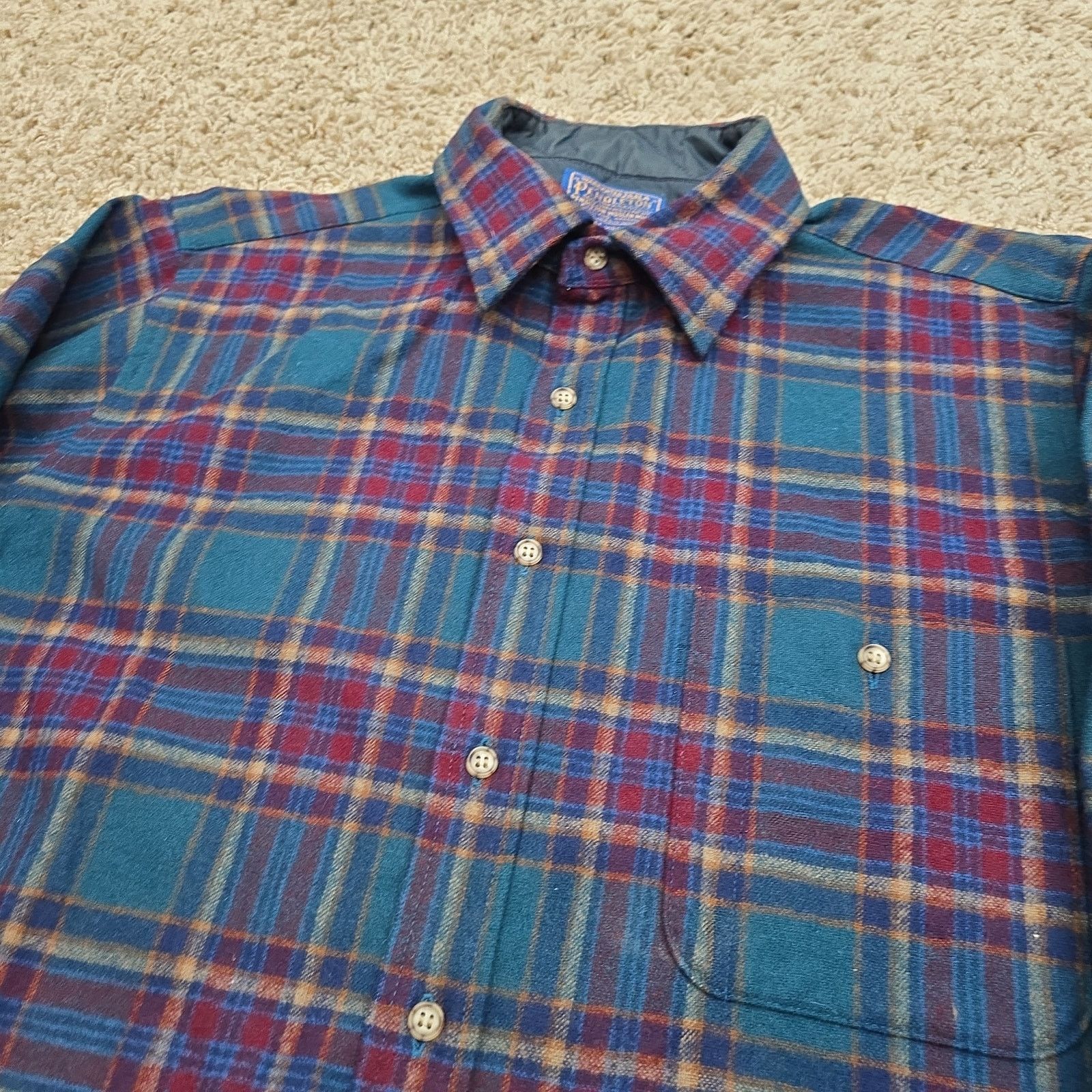 Pendleton Vintage Pendleton Wool Flannel Shirt Elbow Patch Medium Size US M / EU 48-50 / 2 - 2 Thumbnail