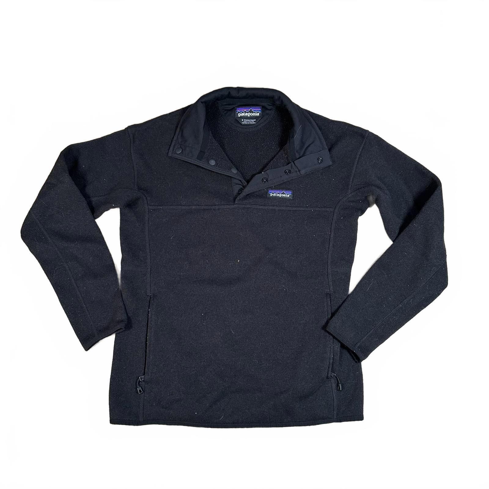 Patagonia Patagonia Womens Fleece Pullover Small Black Snap Button Size S / US 4 / IT 40 - 1 Thumbnail