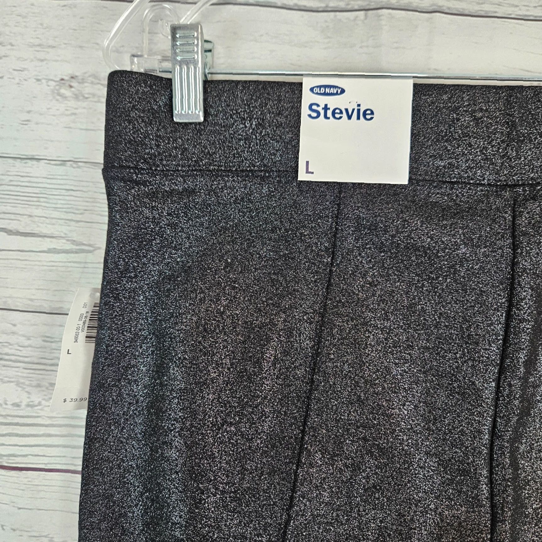 Old Navy Old Navy Womens Leggings Sz Large Black Metallic Pull On Rayon Blend Size 36" / US 14 / IT 50 - 6 Thumbnail