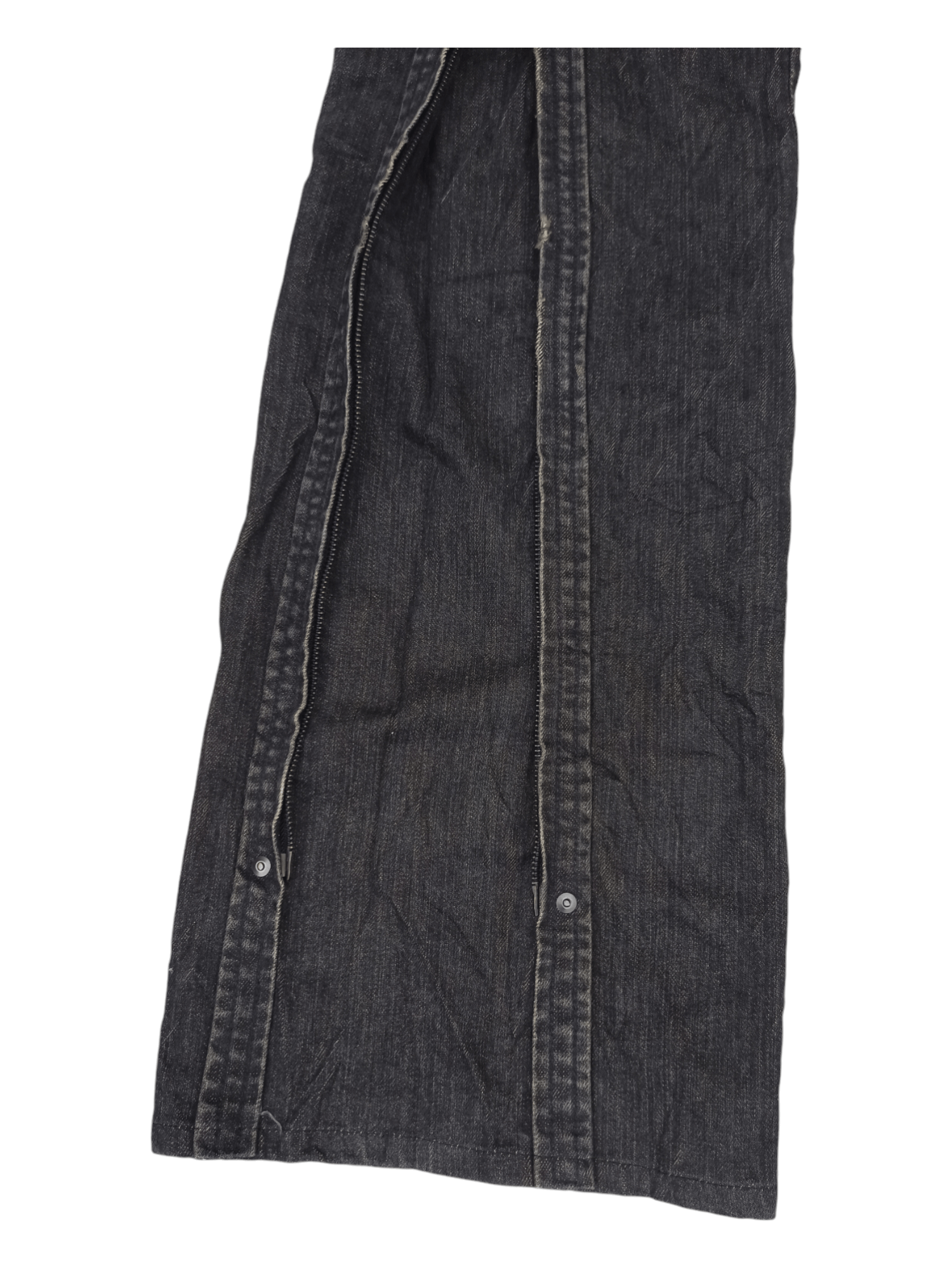 Japanese Brand Japanese Black Denim Lace Up Zipper Flared Jeans Size US 31 - 3 Thumbnail