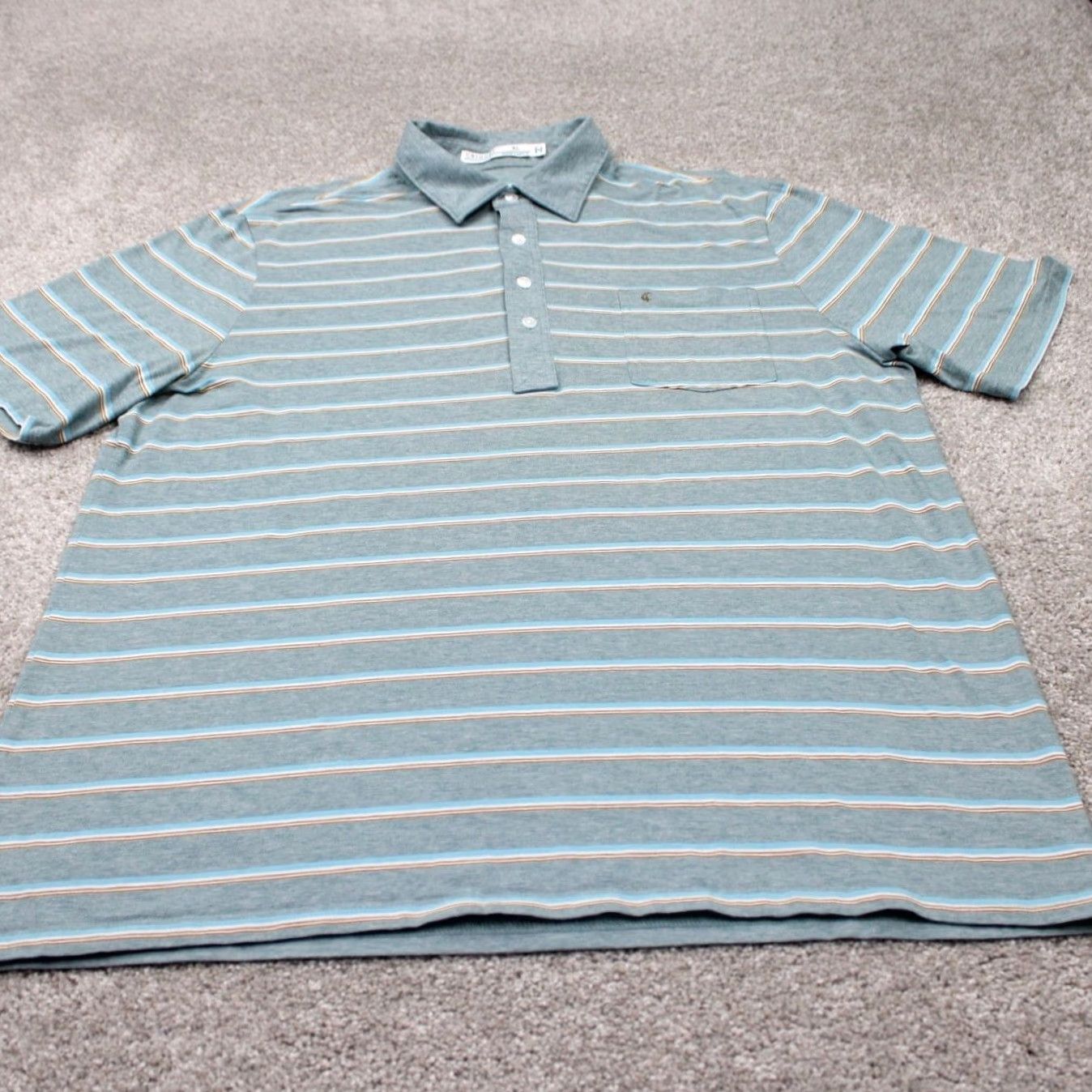 Vintage Criquet Polo Shirt Mens XL Blue/Green Pima Cotton Stretch Golf S/S 4 Button Size US XL / EU 56 / 4 - 2 Thumbnail