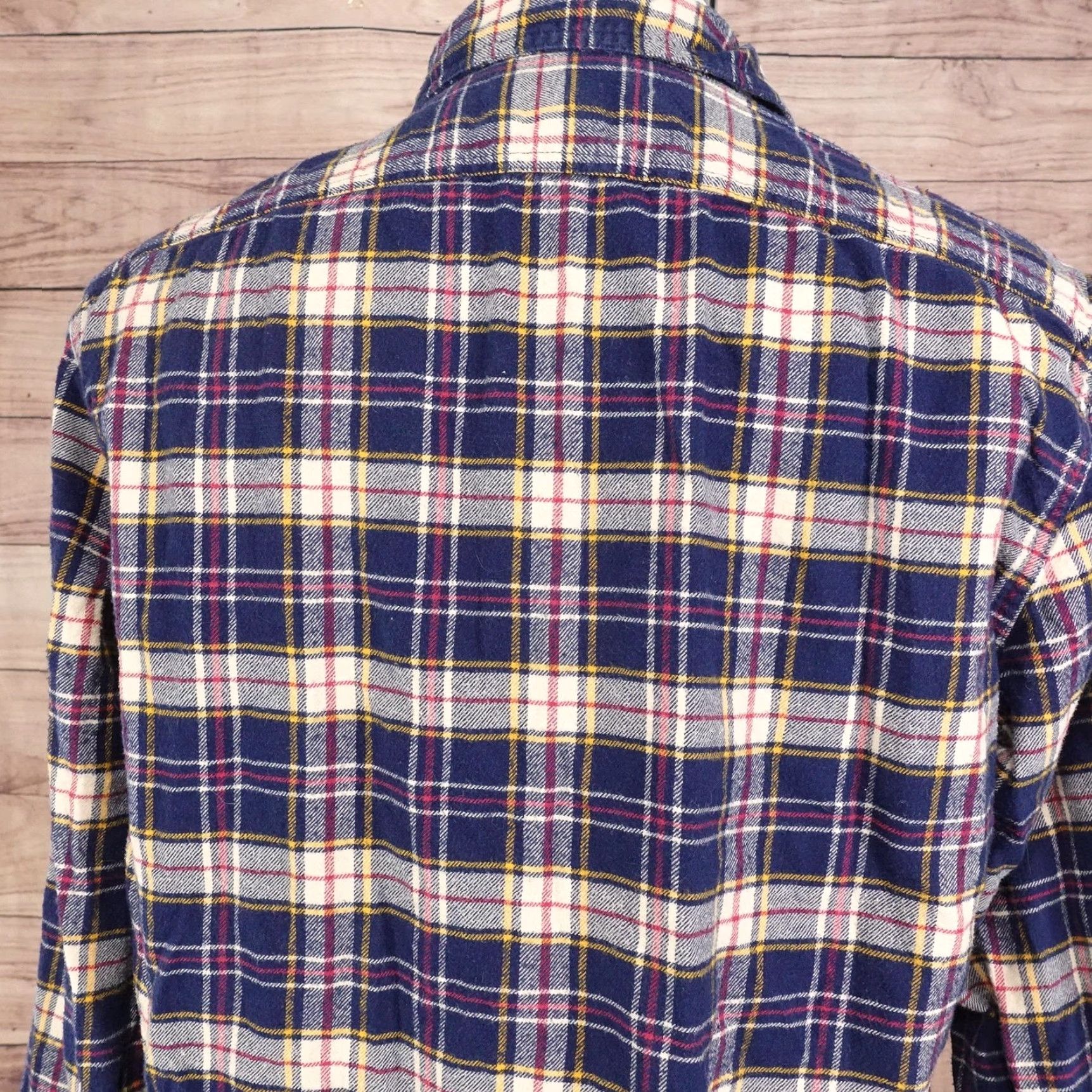 J.Crew VINTAGE J.CREW Shirt Men Large Flannel Plaid Button-Down Casual Workwear Outdoor Blue Yellow Size US L / EU 52-54 / 3 - 5 Thumbnail