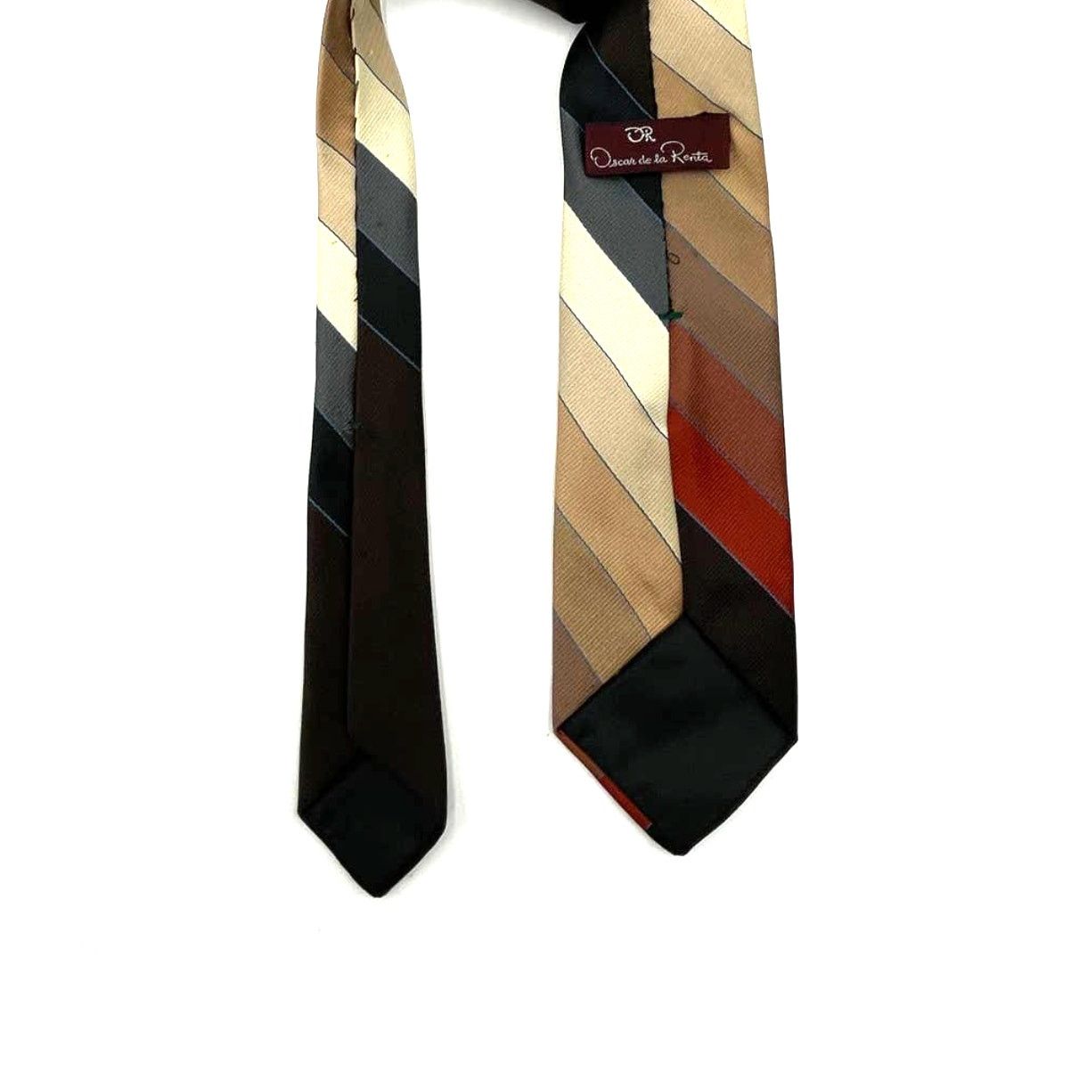 Oscar De La Renta Oscar De la Renta Stripe Ombre Tie Red Beige Size ONE SIZE - 7 Thumbnail