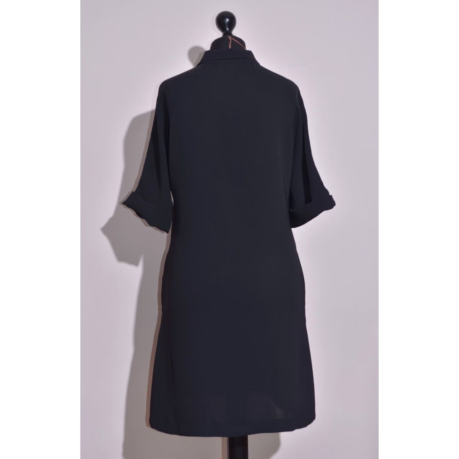 Cop Copine Cop Copine Women’s Black Shirt Dress Metallic Trim Short Sleeve Shift Dress 40 Size S / US 4 / IT 40 - 6 Thumbnail