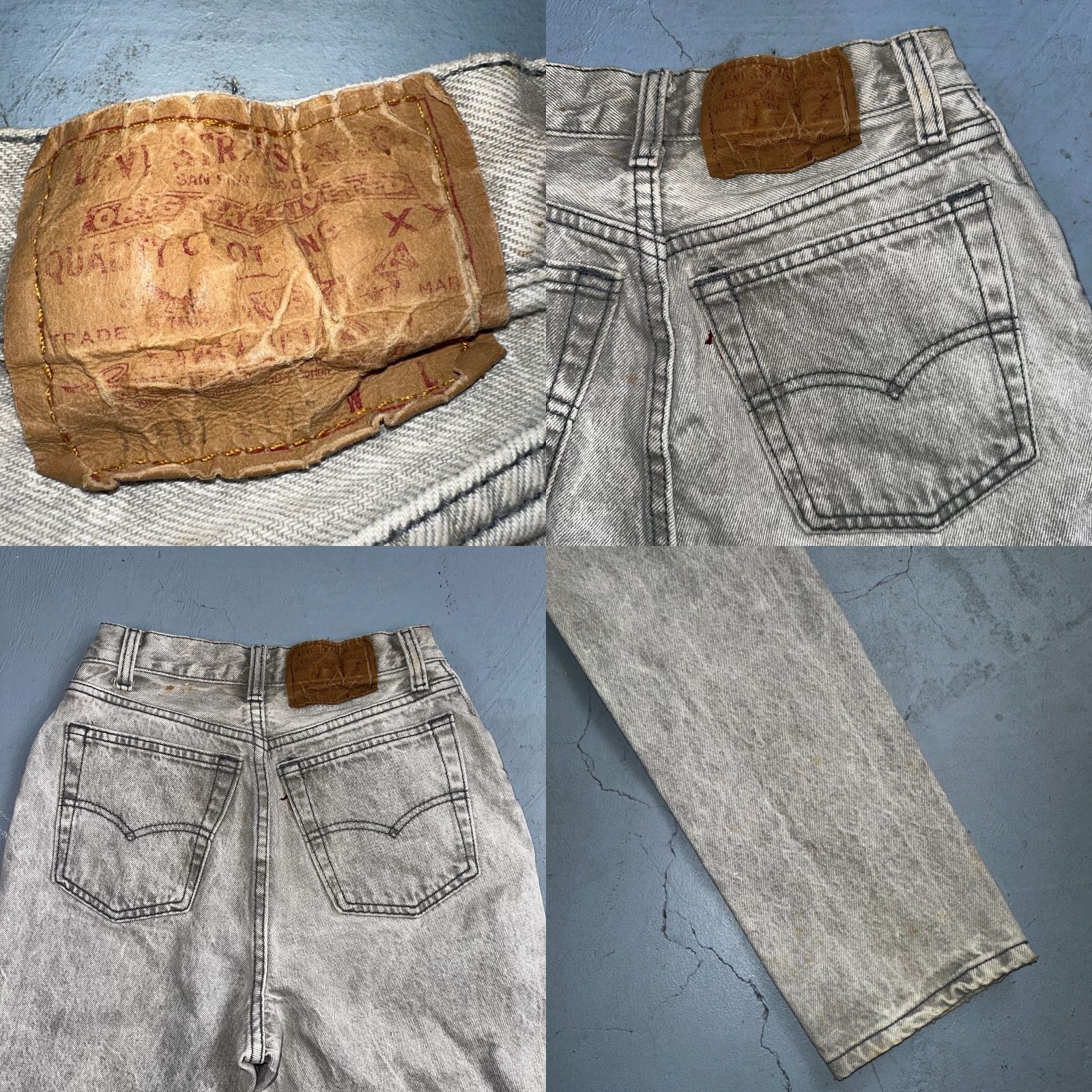 Levi's VINTAGE Levis 501 Jeans Women's Gray Acid Wash 22x29 Button Fly 5 100% Cotton USA Size 27" / US 4 / IT 40 - 10 Thumbnail