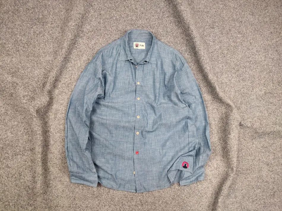 Folk Folk Design Camden Town Blue Casual Button Down Shirt Size US L / EU 52-54 / 3 - 1 Thumbnail