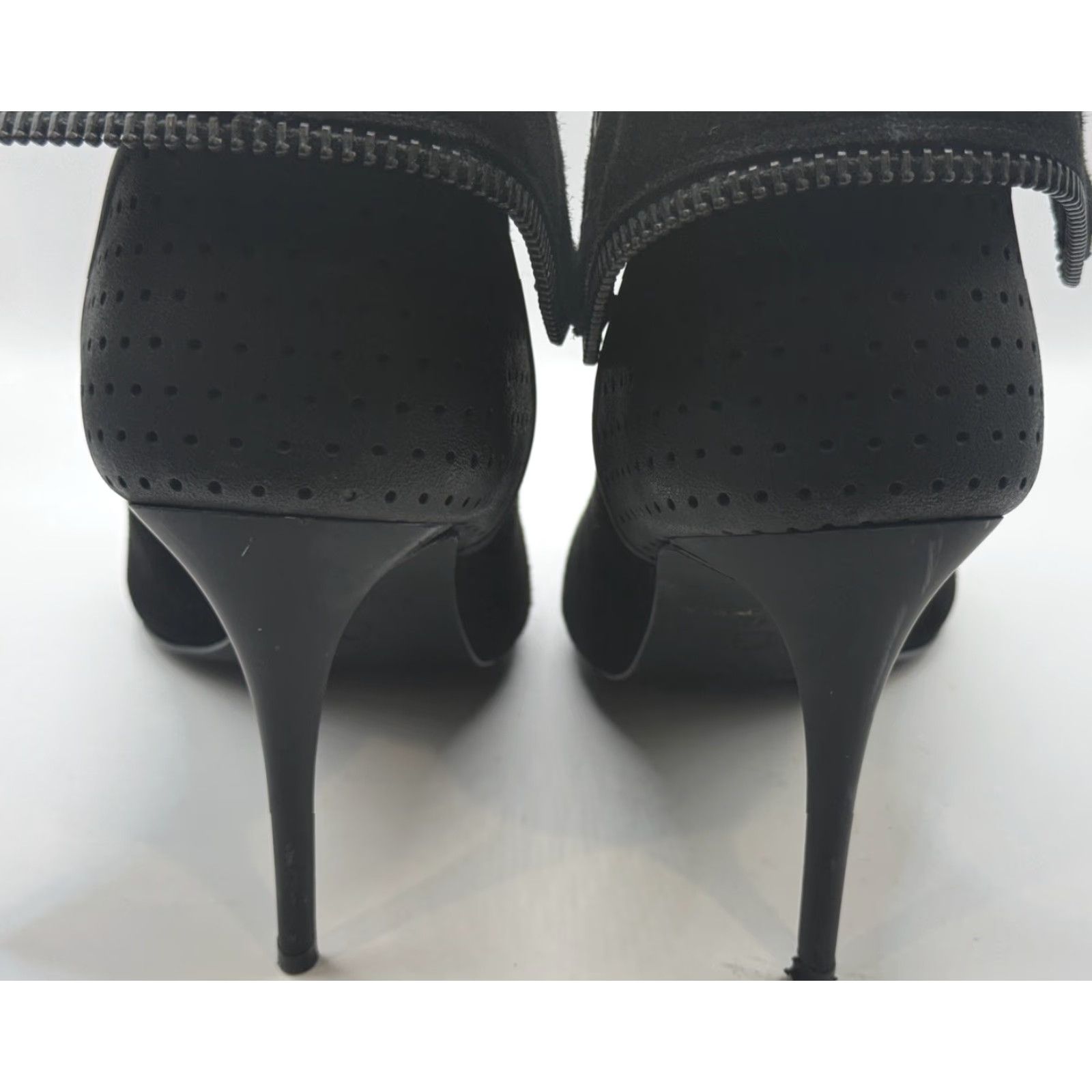 H&M VINTAGE Alexander Wang H&M Black Pointed Heels Scuba Leather Laces Boots Women's 9.5 41 Black Lace Portugal Size US 9.5 / IT 39.5 - 5 Thumbnail