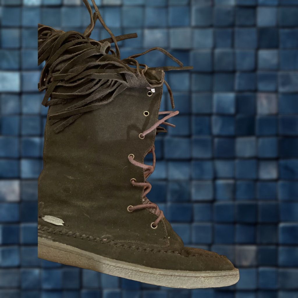 Vintage Woolrich Pocono Creek Women's Fringe Boots Size 10 Brown