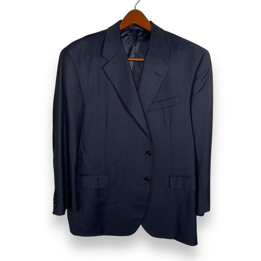 Oxxford Clothes Navy Oxxford Clothes Bespoke 3 Roll 2 Suit Jacket Size 46R Size 46R - 1 Thumbnail