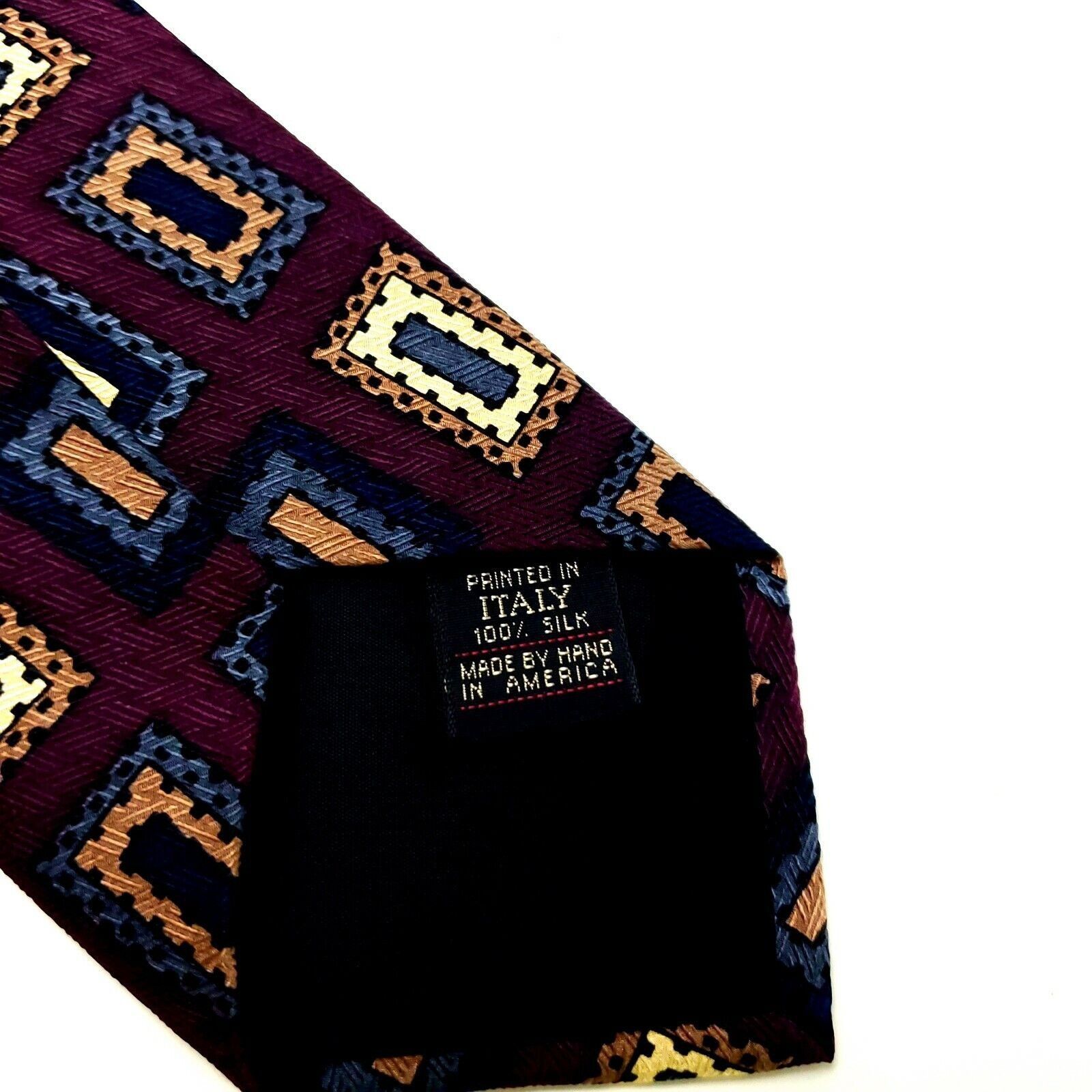 Vintage Ferrell Reed Shorts Silk Tie Print Burgundy Red Wide Size ONE SIZE - 4 Thumbnail
